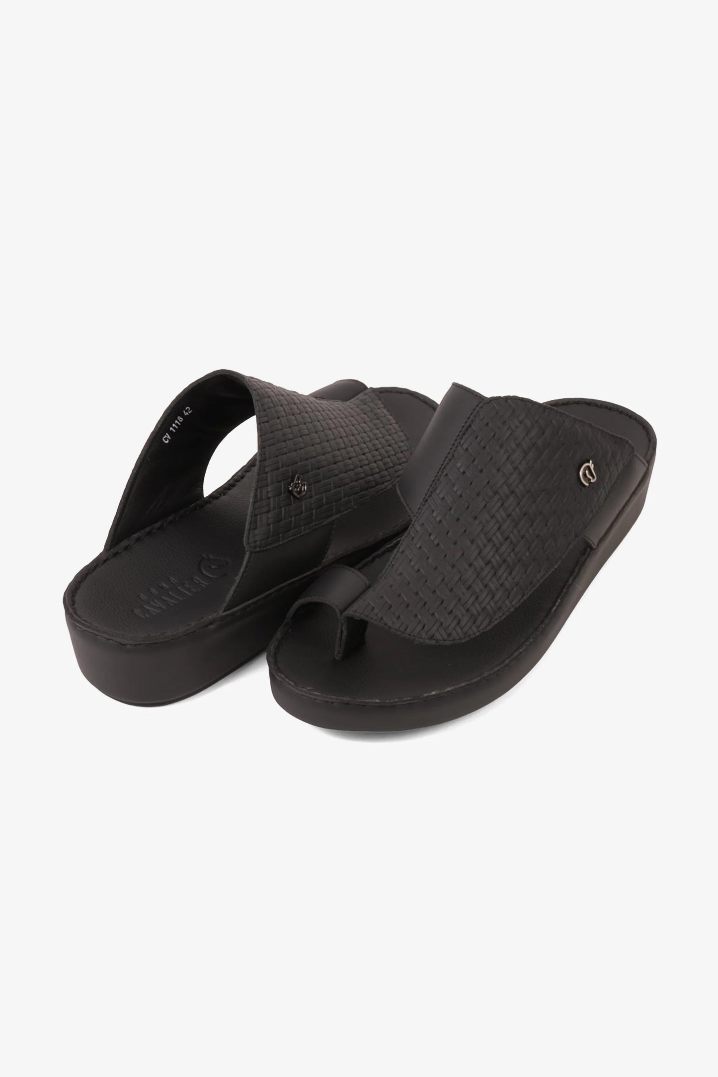 Cavalier Uomo Men's Elite Handcrafted Leather Arabic Sandals Black MSDCV1118