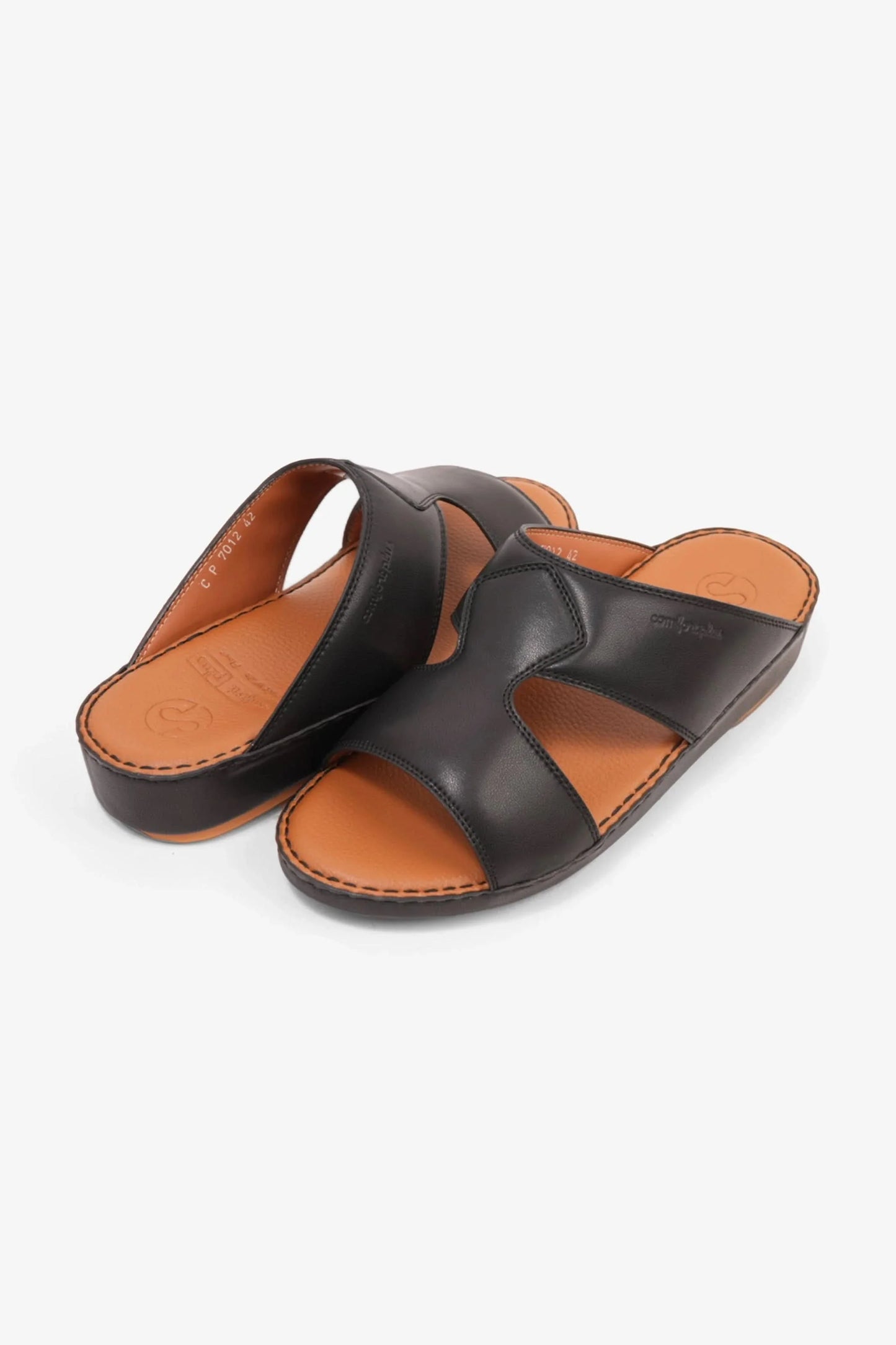 Comfort Plus Men's Luxurious Leather Sandals Black MSDCP7012