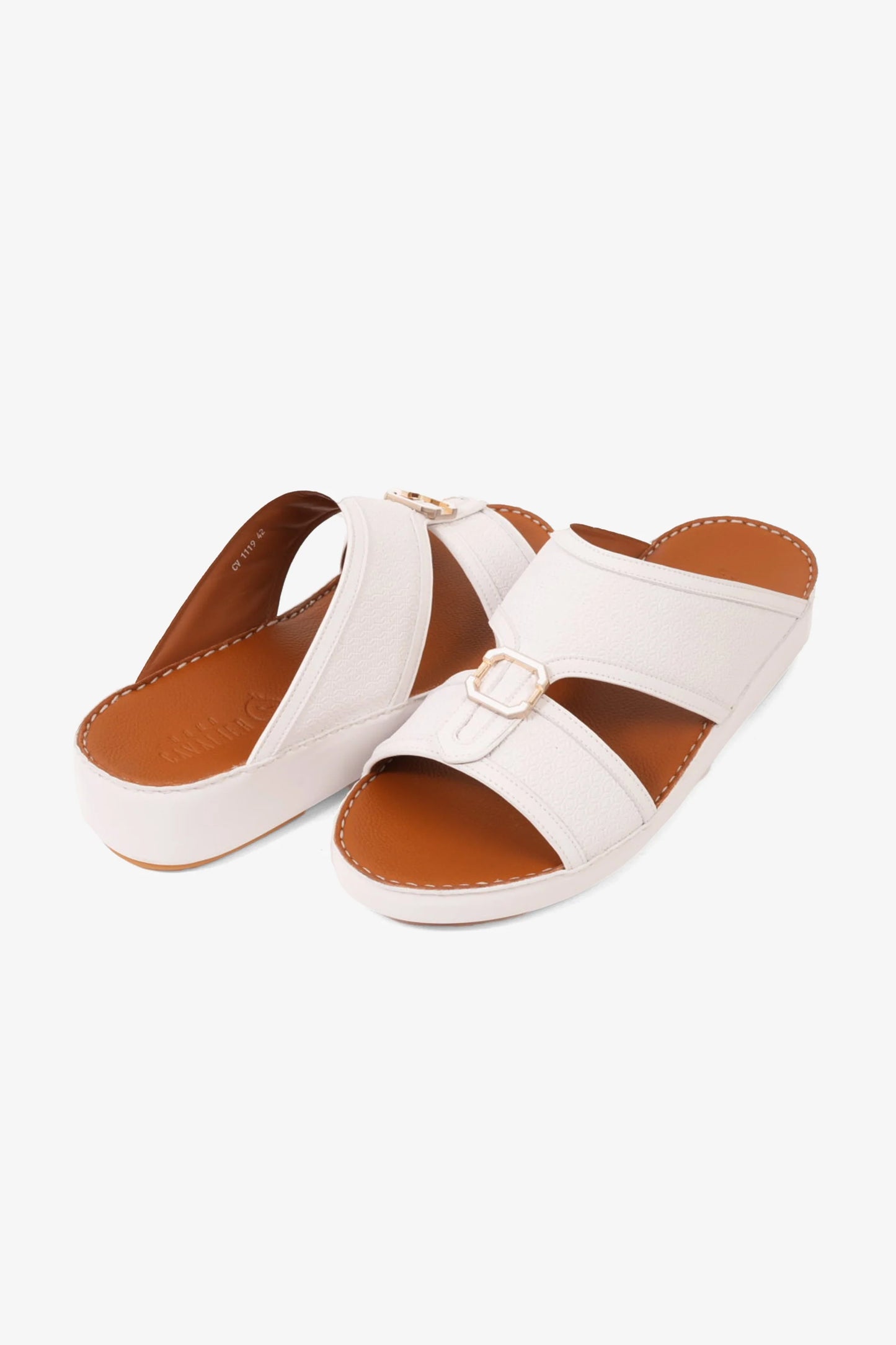 Cavalier Uomo Men's Premium Arabic Sandals White MSDCV1119