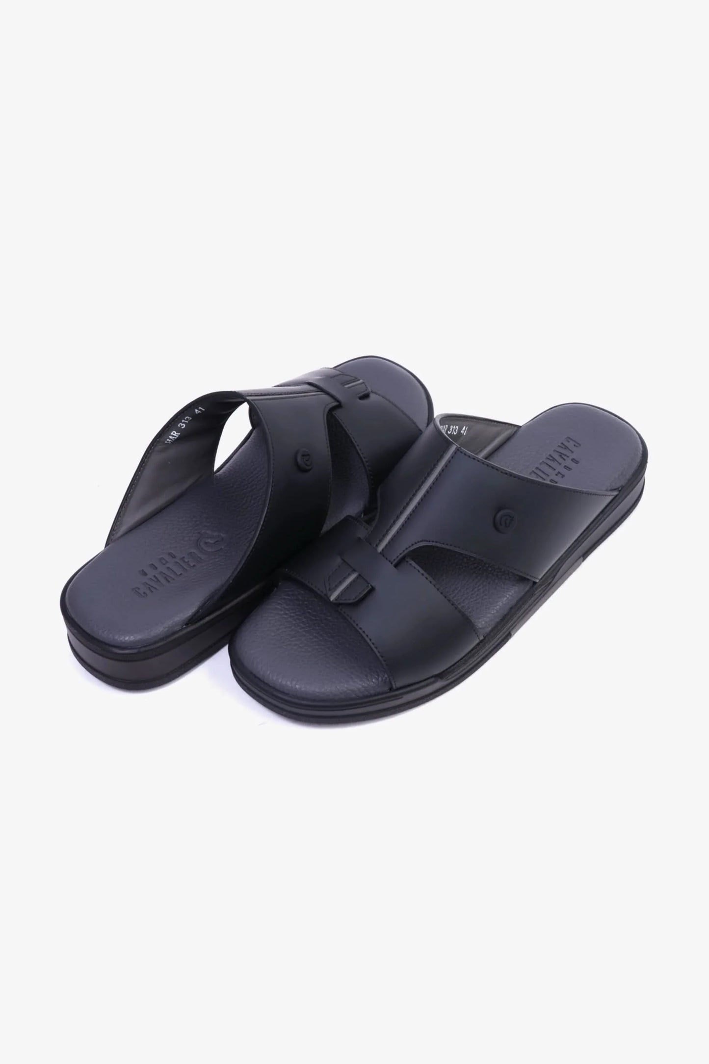 Cavalier Uomo Men's Cut-Out Leather Sandals Black MSDCVHAR313