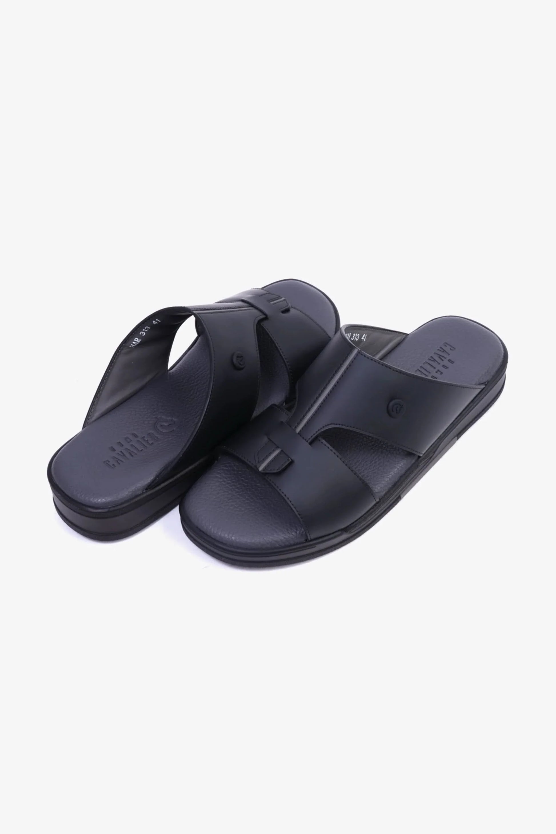Cavalier Uomo Men's Cut-Out Leather Sandals Black MSDCVHAR313