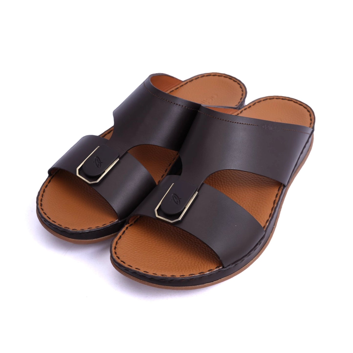 MATTE LEATHER SLIM ICONIC AETREX ARABIC SANDAL BROWN