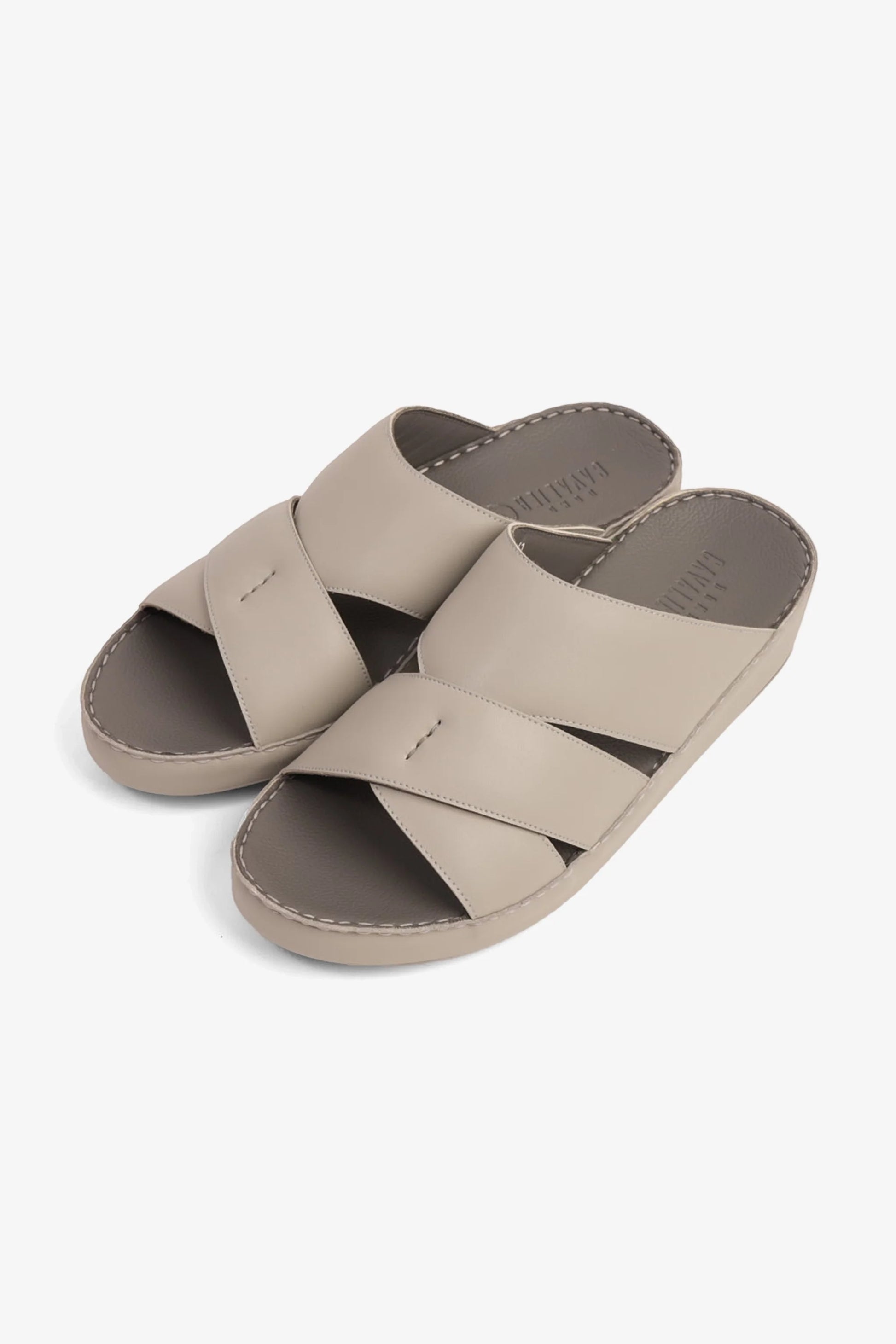 Cavalier Uomo Men's Genuine Leather Arabic Sandals Light-Grey MSDCV1108