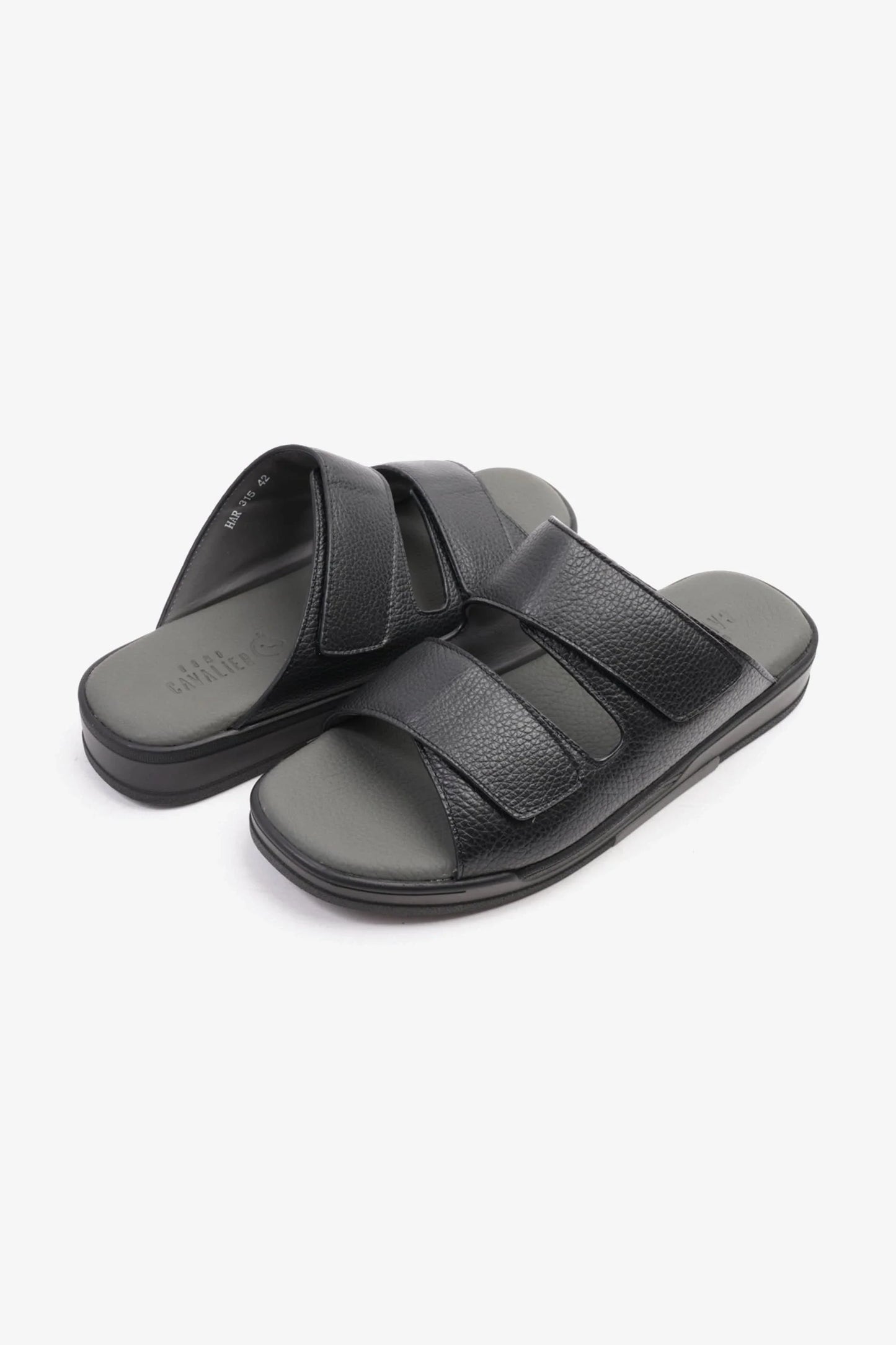 Cavalier Uomo Men's Leather Arabic Sandals Black MSDCVHAR315