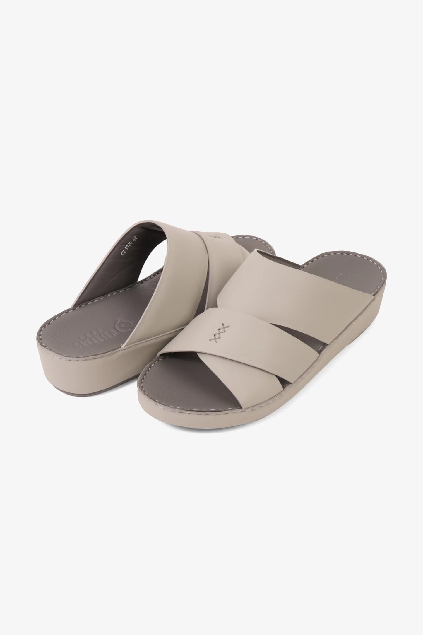 Cavalier Uomo Men's Elite Leather Arabic Sandals Light Grey MSDCV1120