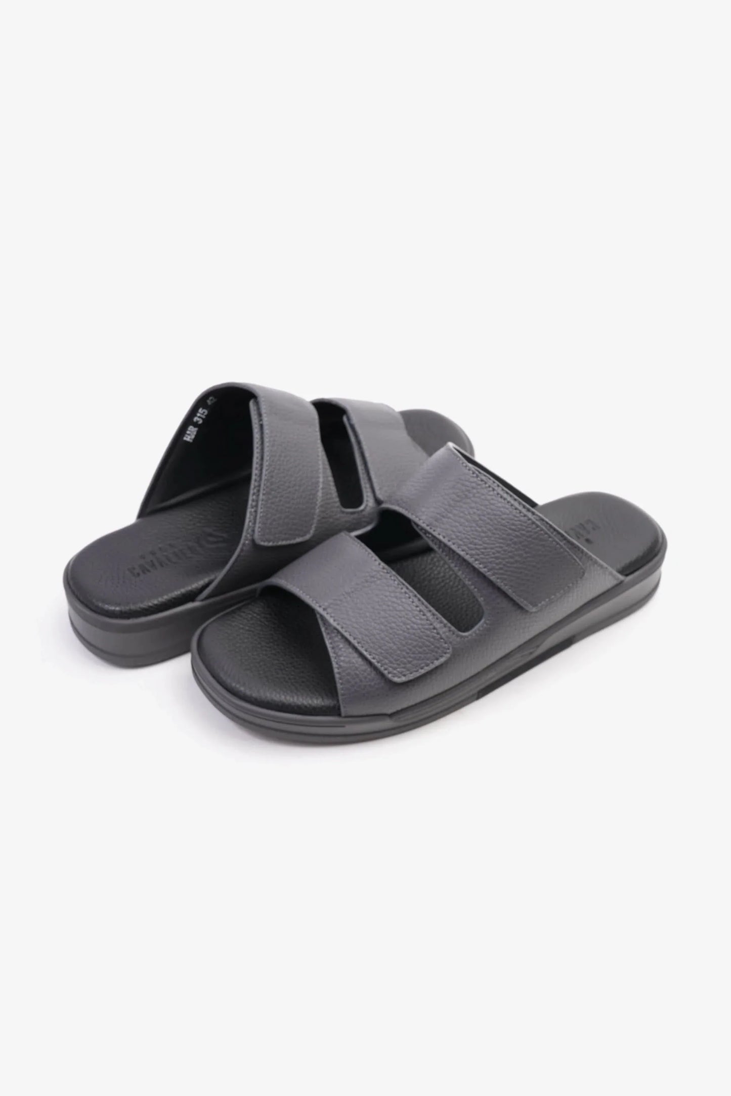 Cavalier Uomo Men's Leather Arabic Sandals Grey MSDCVHAR315