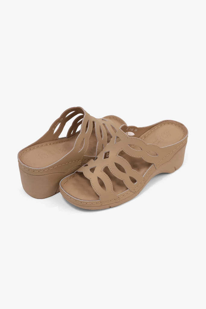 Comfort Plus Women's Cushioned Sandals Beige GG116