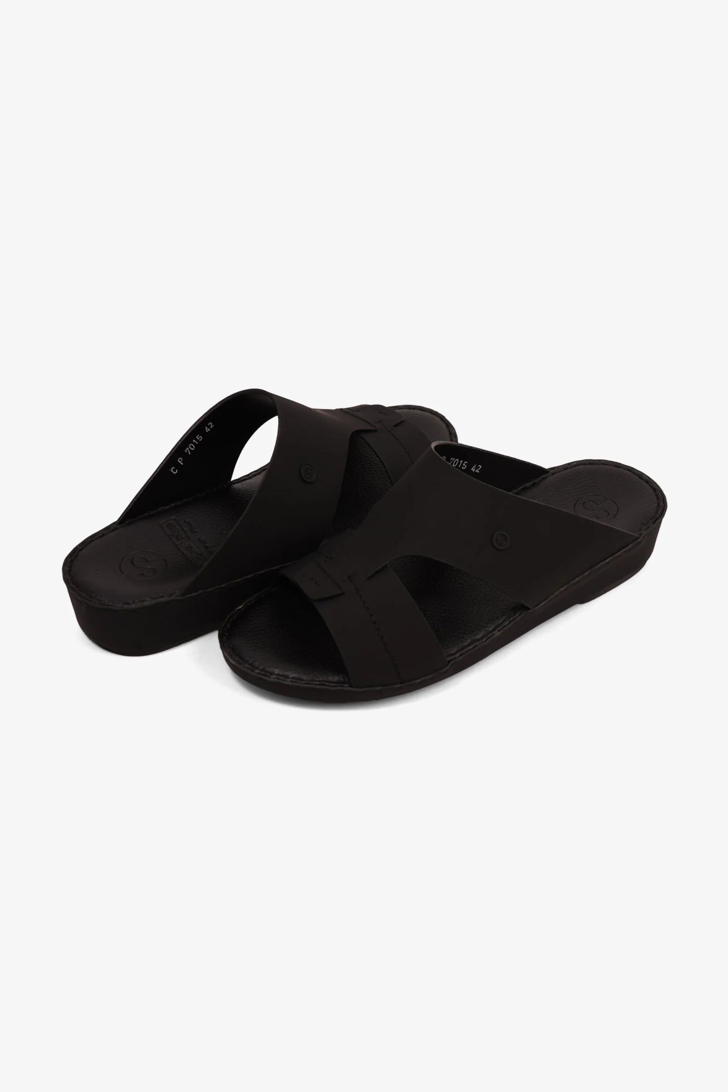 Comfort Plus Men's Matte Modern Leather Sandals Black MSDCP7015