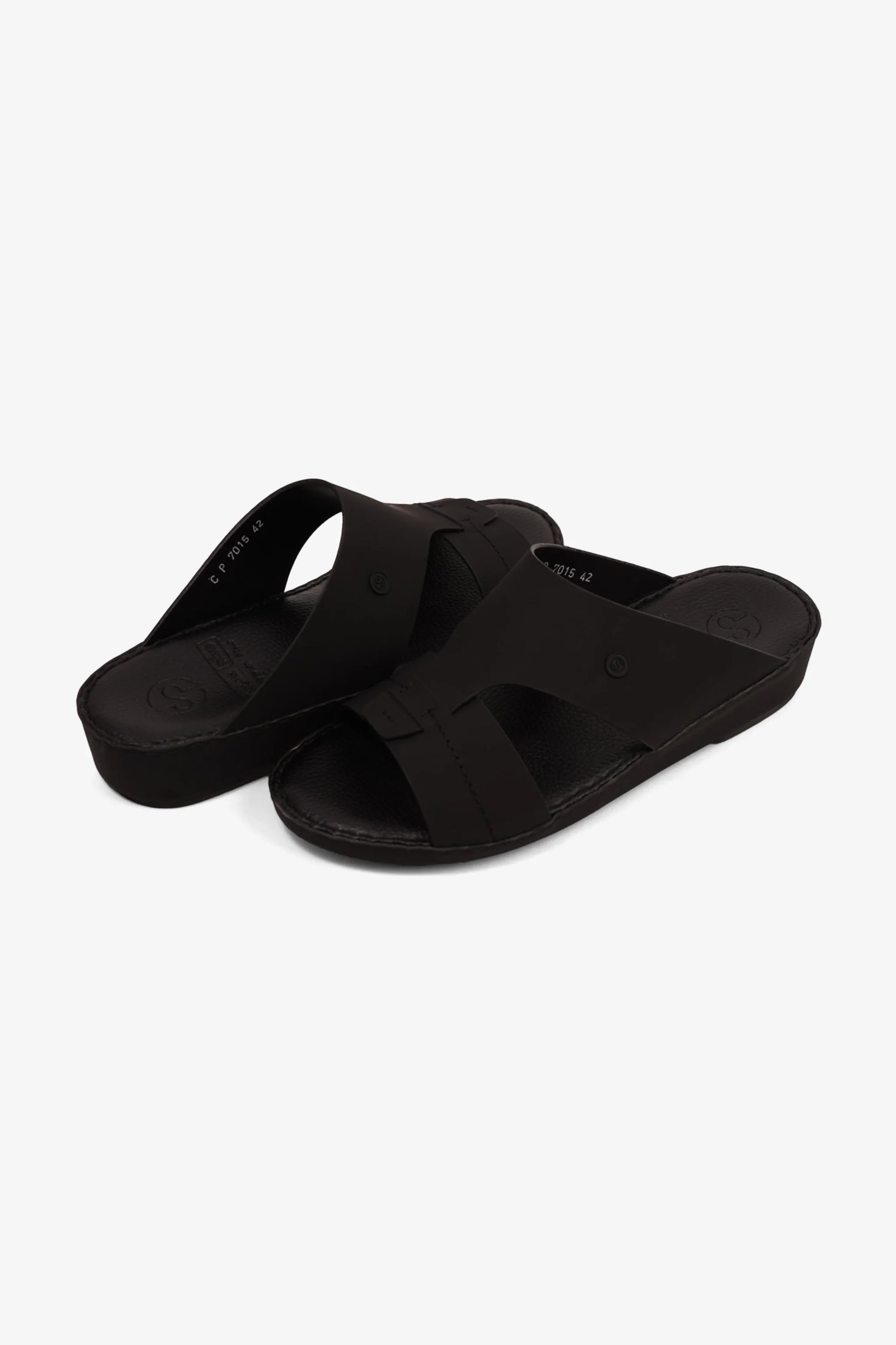 Comfort Plus Men's Matte Modern Leather Sandals Black MSDCP7015