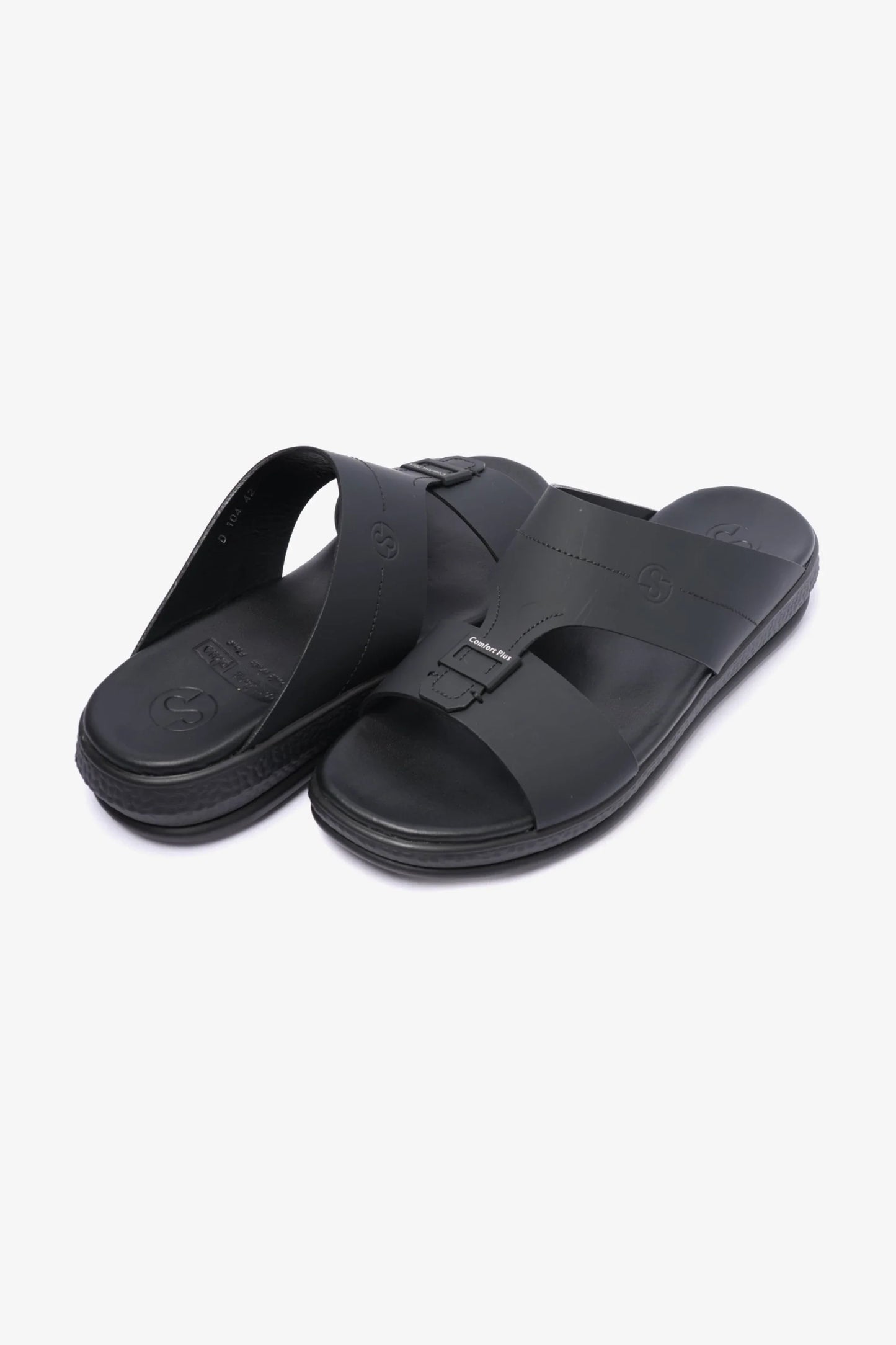 Comfort Plus Men's Timeless Design Strap Sandals Black MSDCPD104