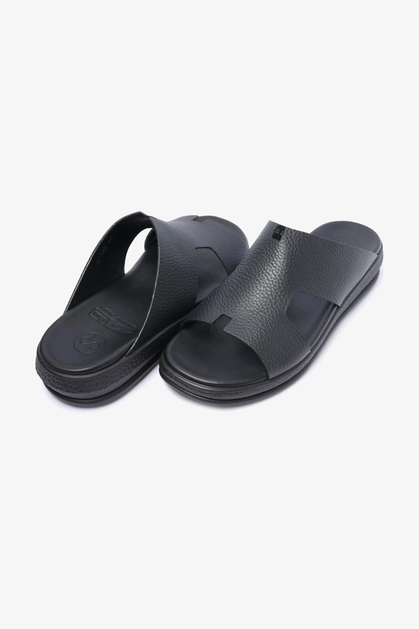 Comfort Plus Men's Classic Leather Sandals Black MSDCPD105
