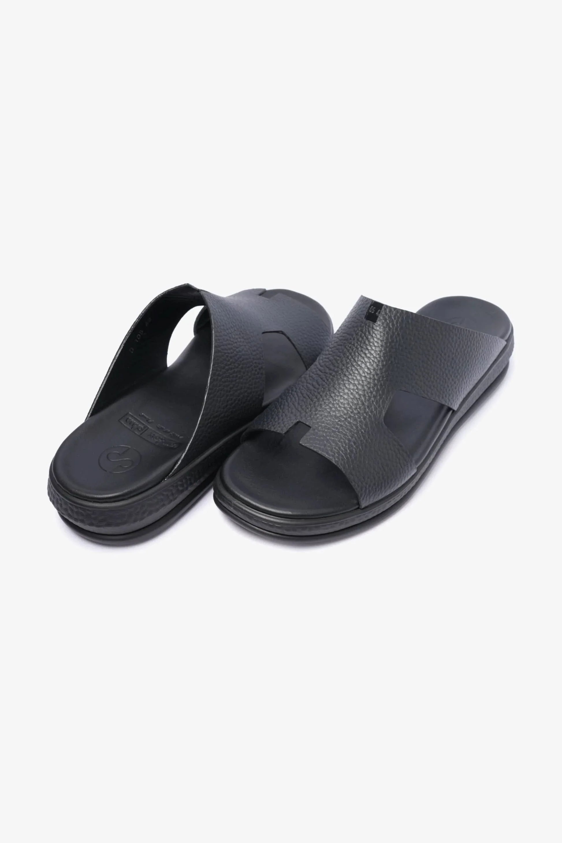 Comfort Plus Men's Classic Leather Sandals Black MSDCPD105