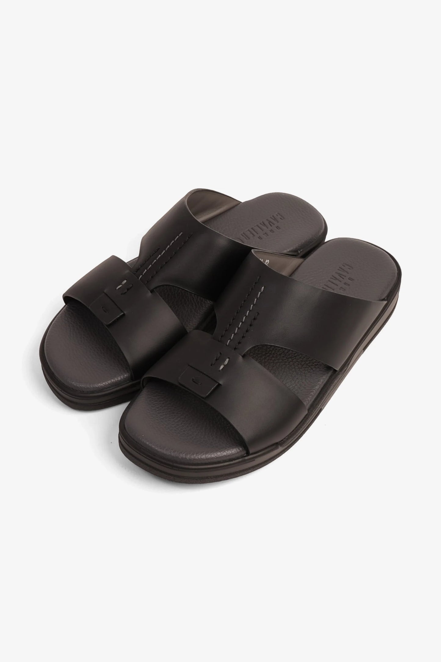 Cavalier Uomo Men's Leather Sandals Black MSDCVHAR331