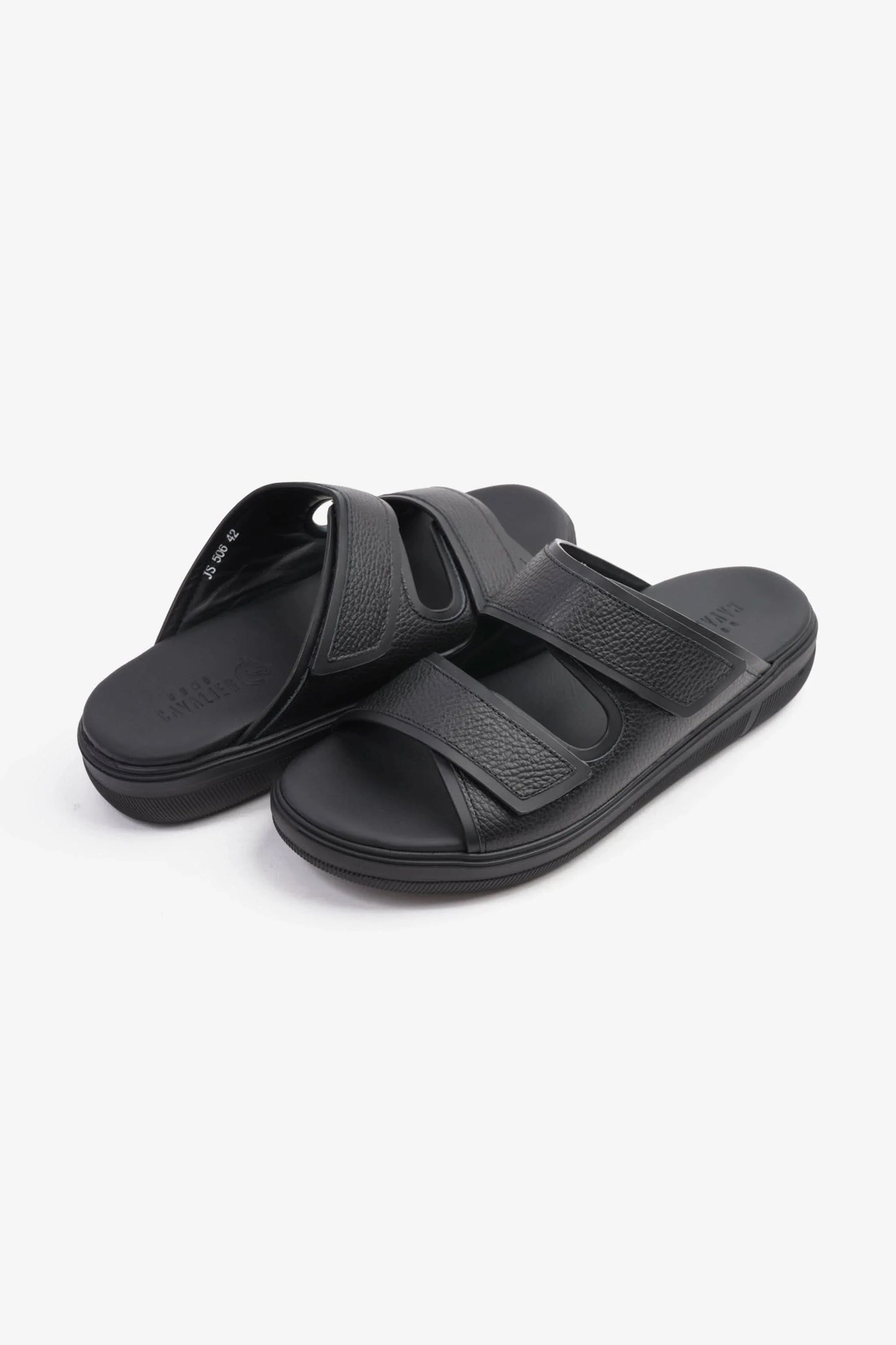 Cavalier Uomo Men's Designer Strap Arabic Sandals Black MSDCVJS506