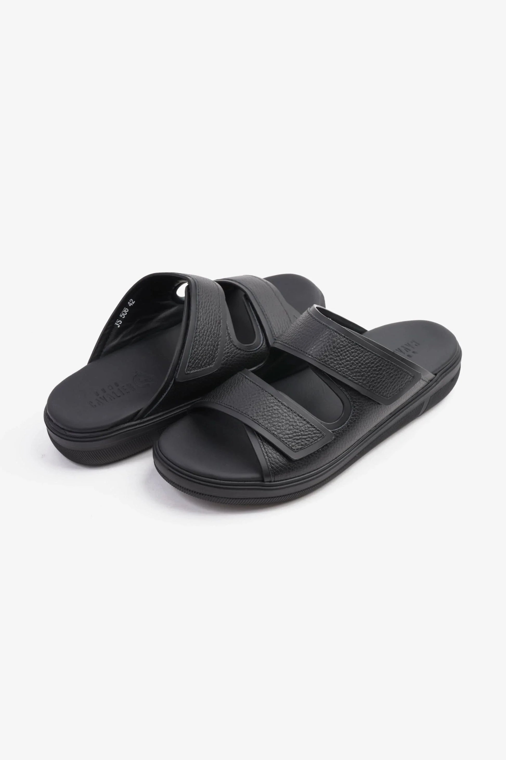 Cavalier Uomo Men's Designer Strap Arabic Sandals Black MSDCVJS506