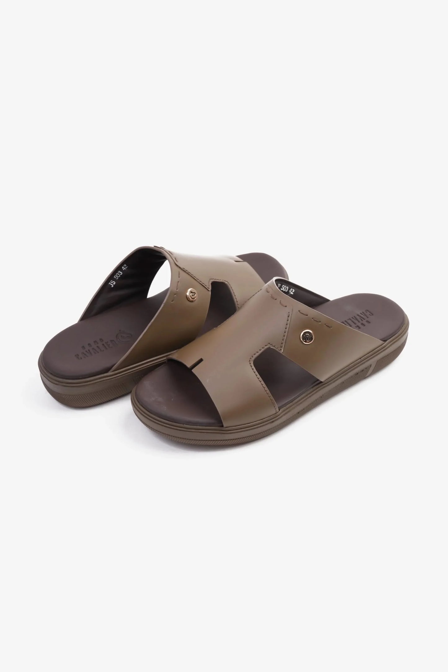 Cavalier Uomo Men's Leather Arabic Sandals Truffle MSDCVJS503