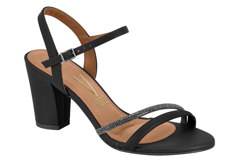 SANDALIA FEMININA PELICA/TR PR XANGAI/TR PR PELICA BLACK