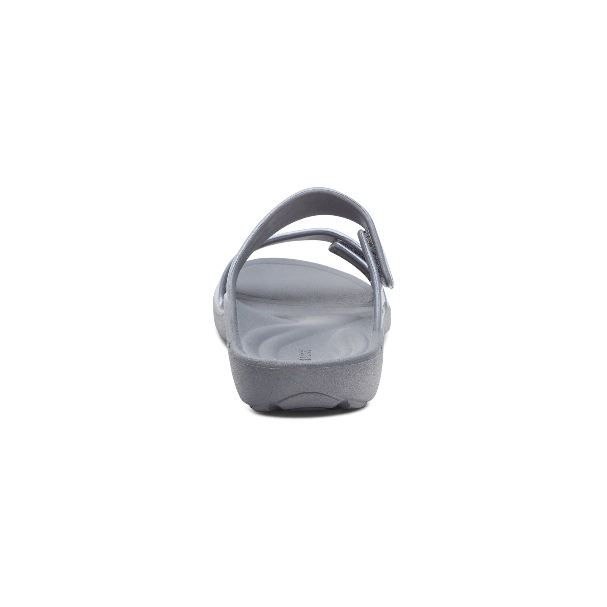Aetrex Kaia Women's Two Band Slide Orthotic Sandals Pewter