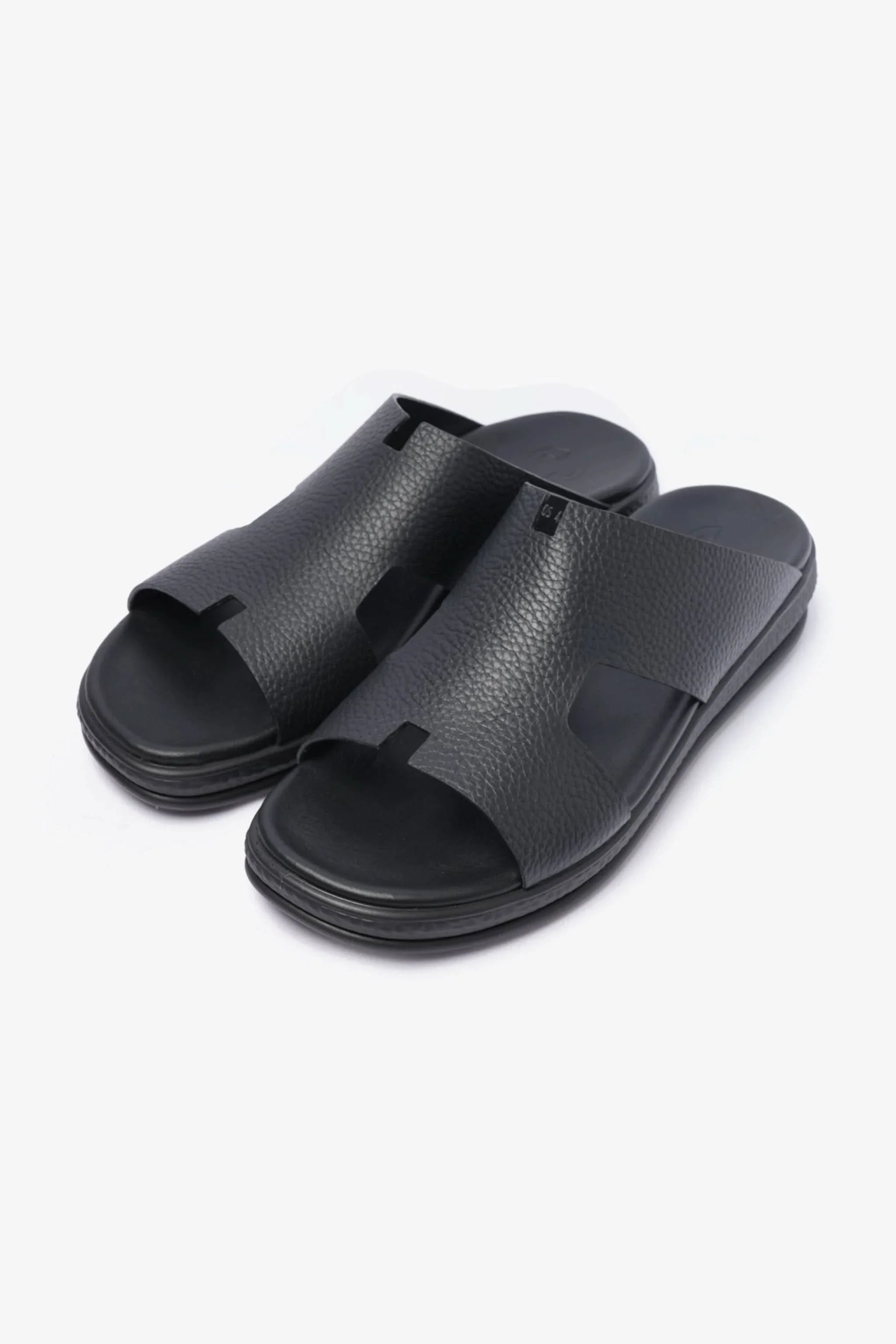 Comfort Plus Men's Classic Leather Sandals Black MSDCPD105
