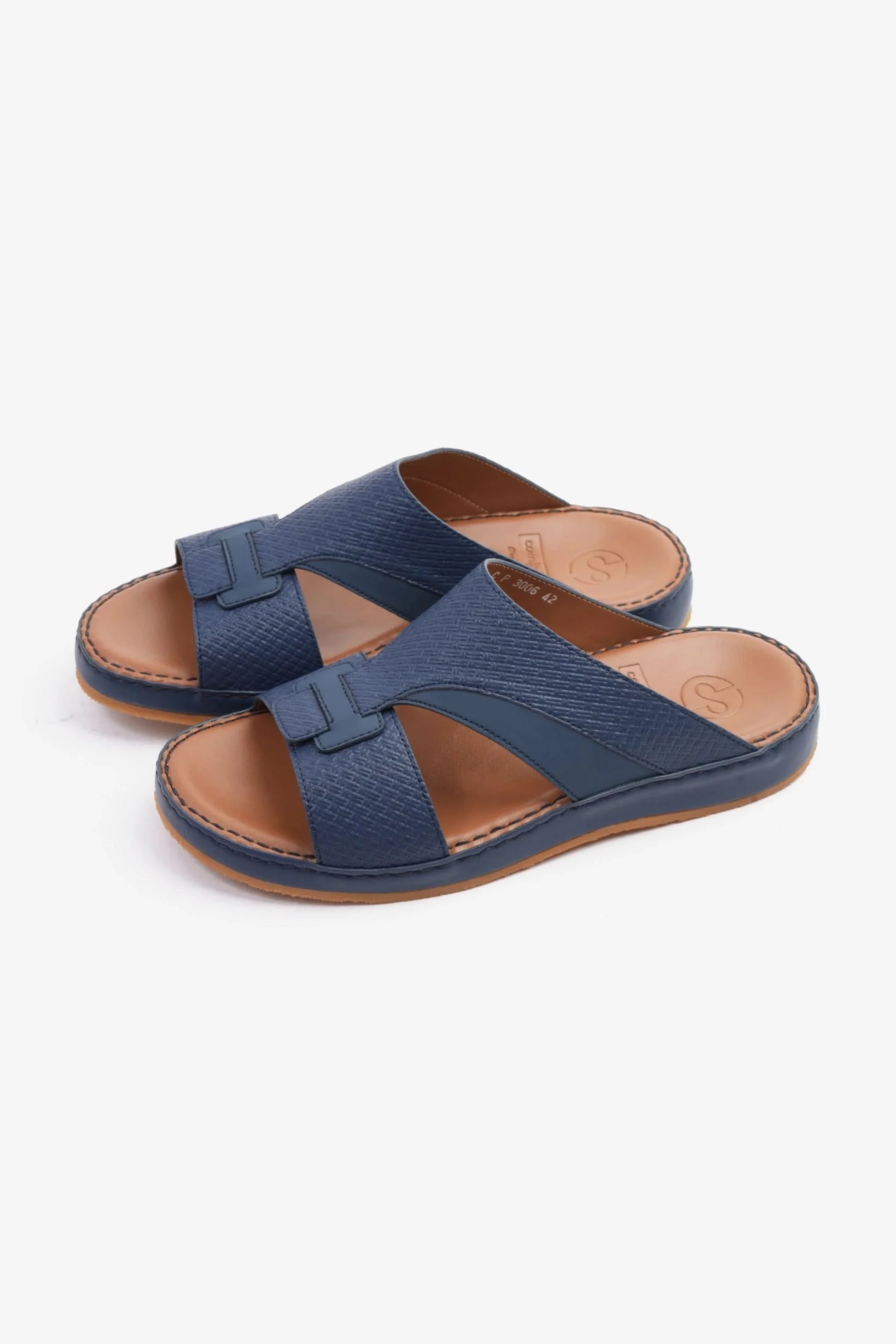Comfort Plus Men's Genuine Leather Sandals Navy CP3006