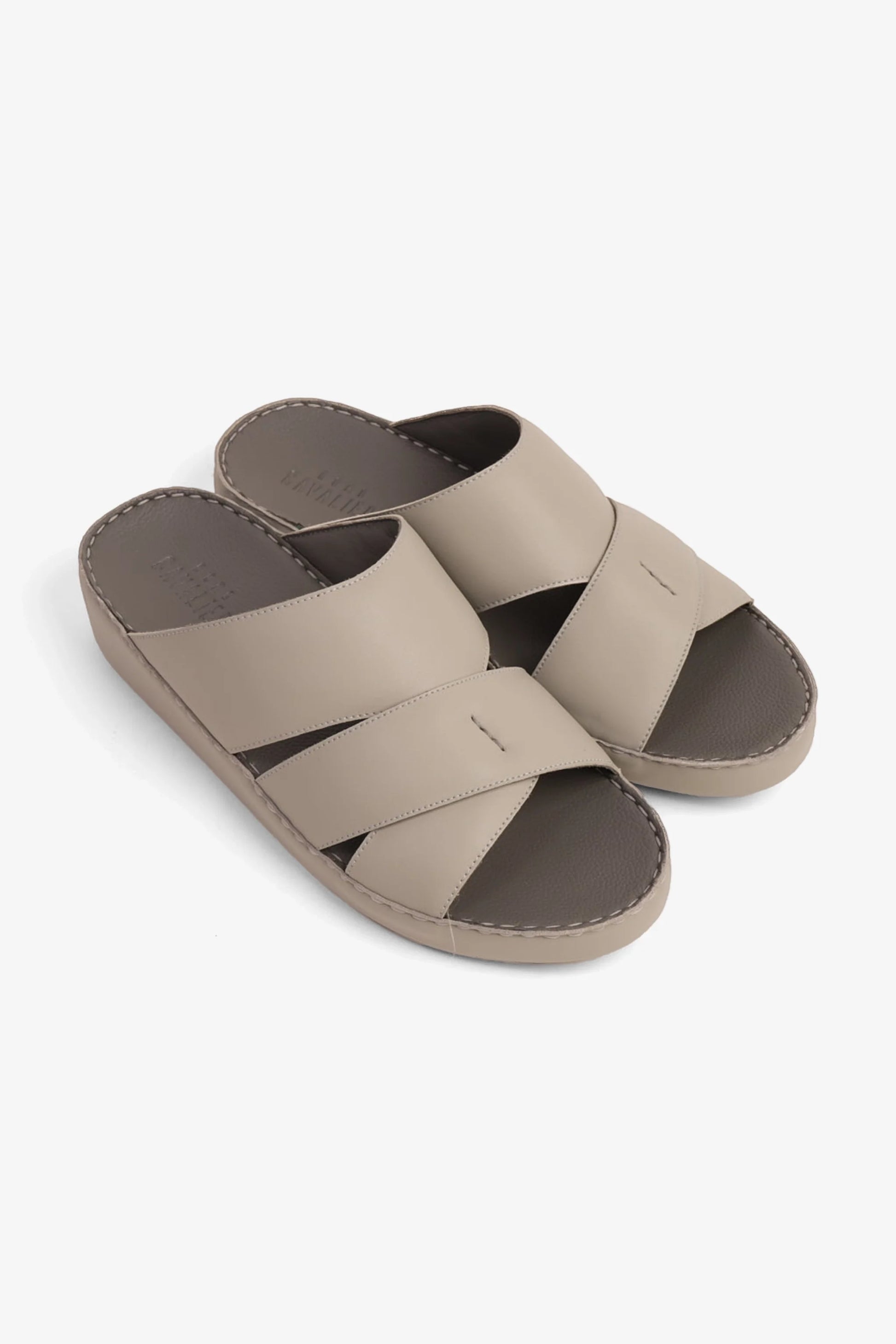Cavalier Uomo Men's Genuine Leather Arabic Sandals Light-Grey MSDCV1108