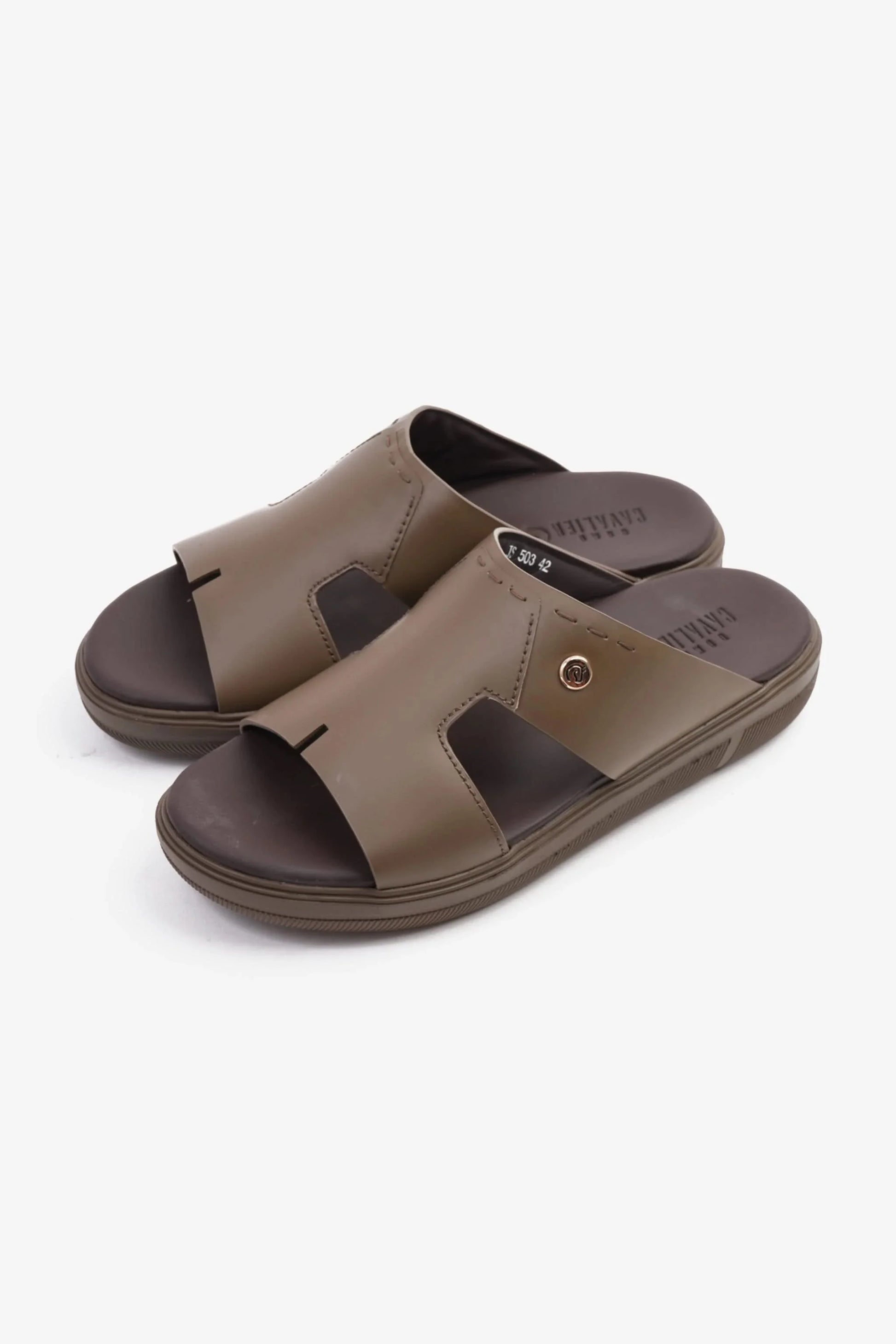 Cavalier Uomo Men's Leather Arabic Sandals Truffle MSDCVJS503