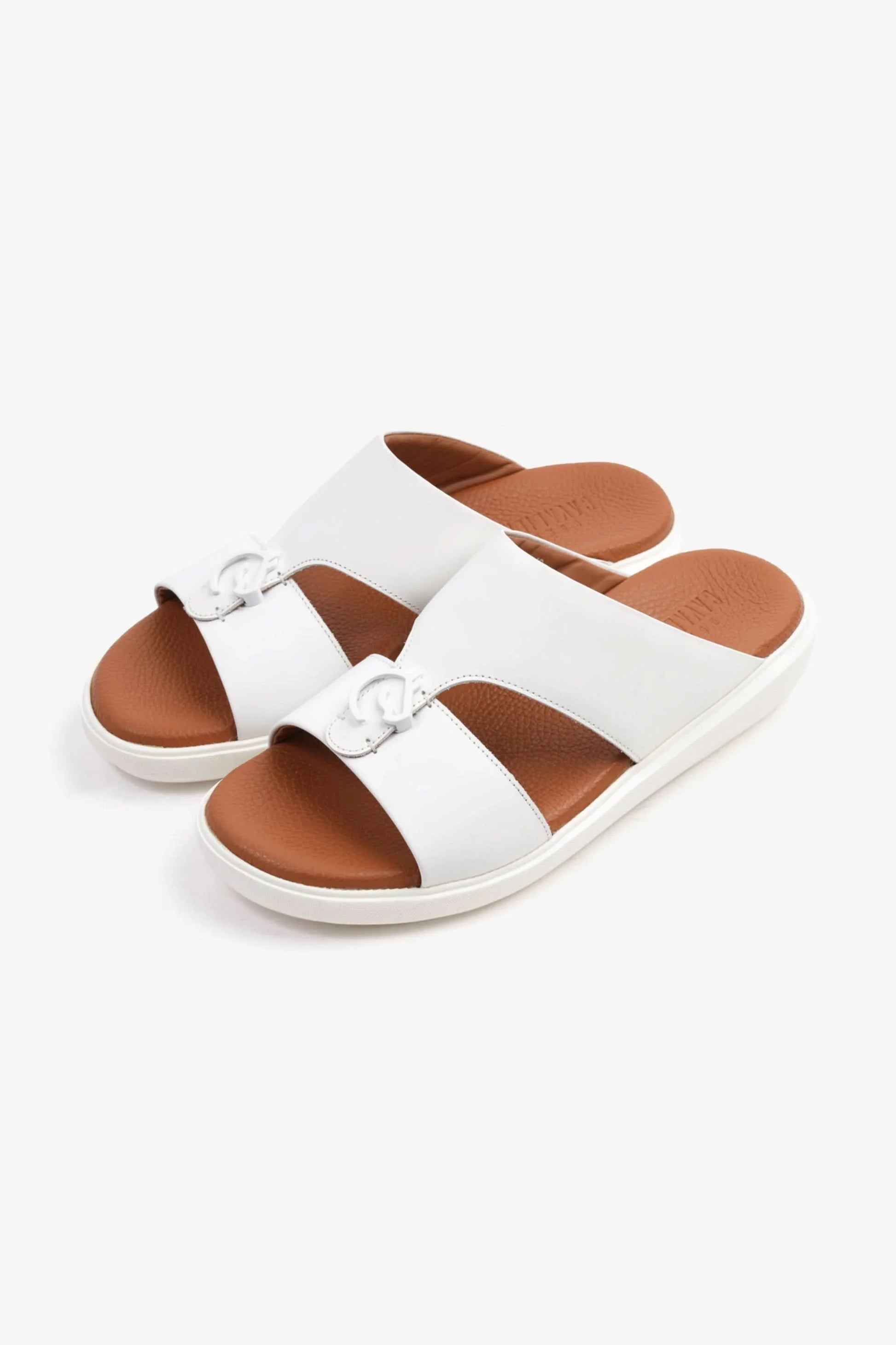 Cavalier Uomo Men's Soft Footbed Arabic Sandals White MSDCVALP101