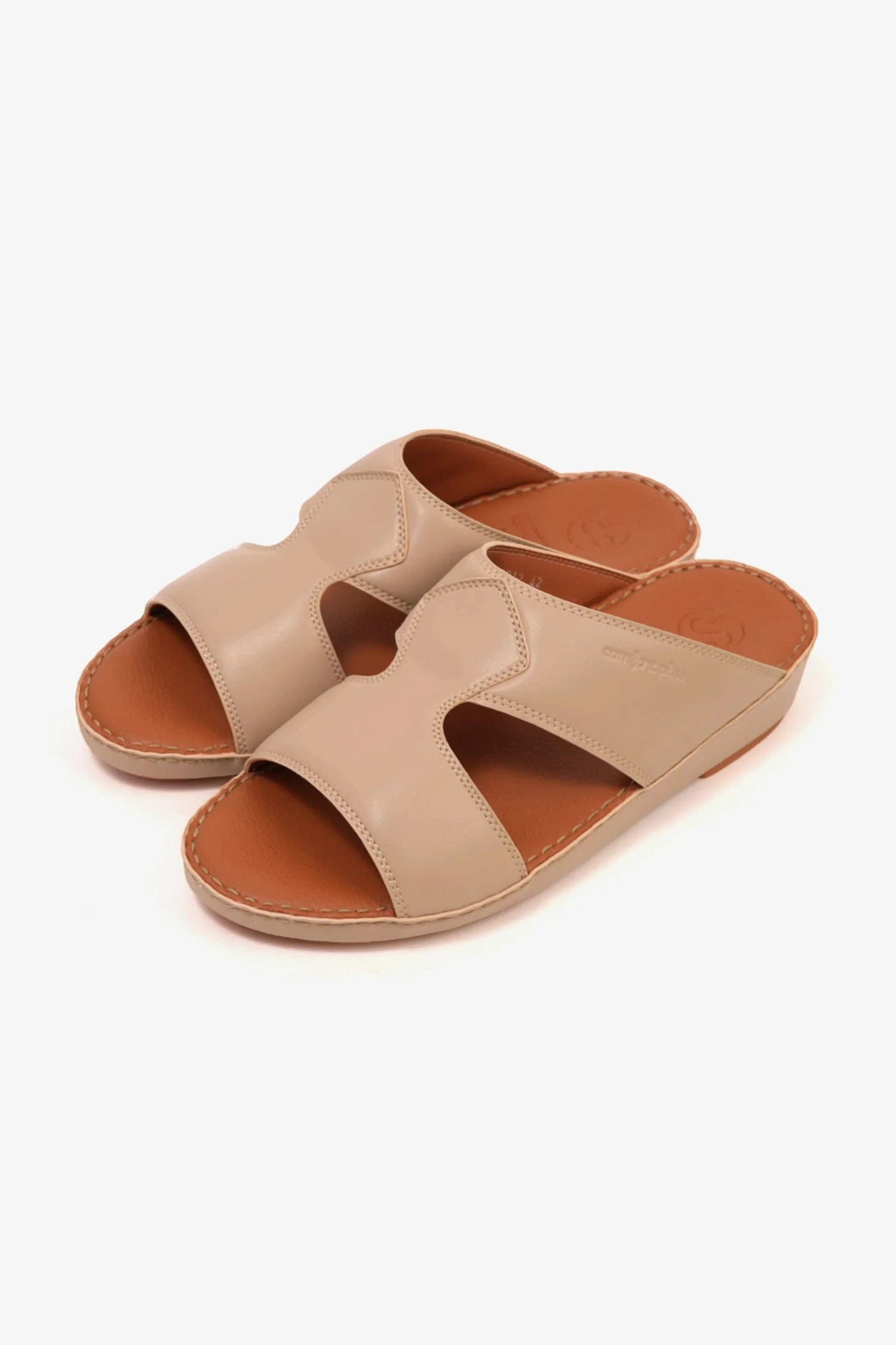 Comfort Plus Men's Luxurious Leather Sandals Mandorla MSDCP7012
