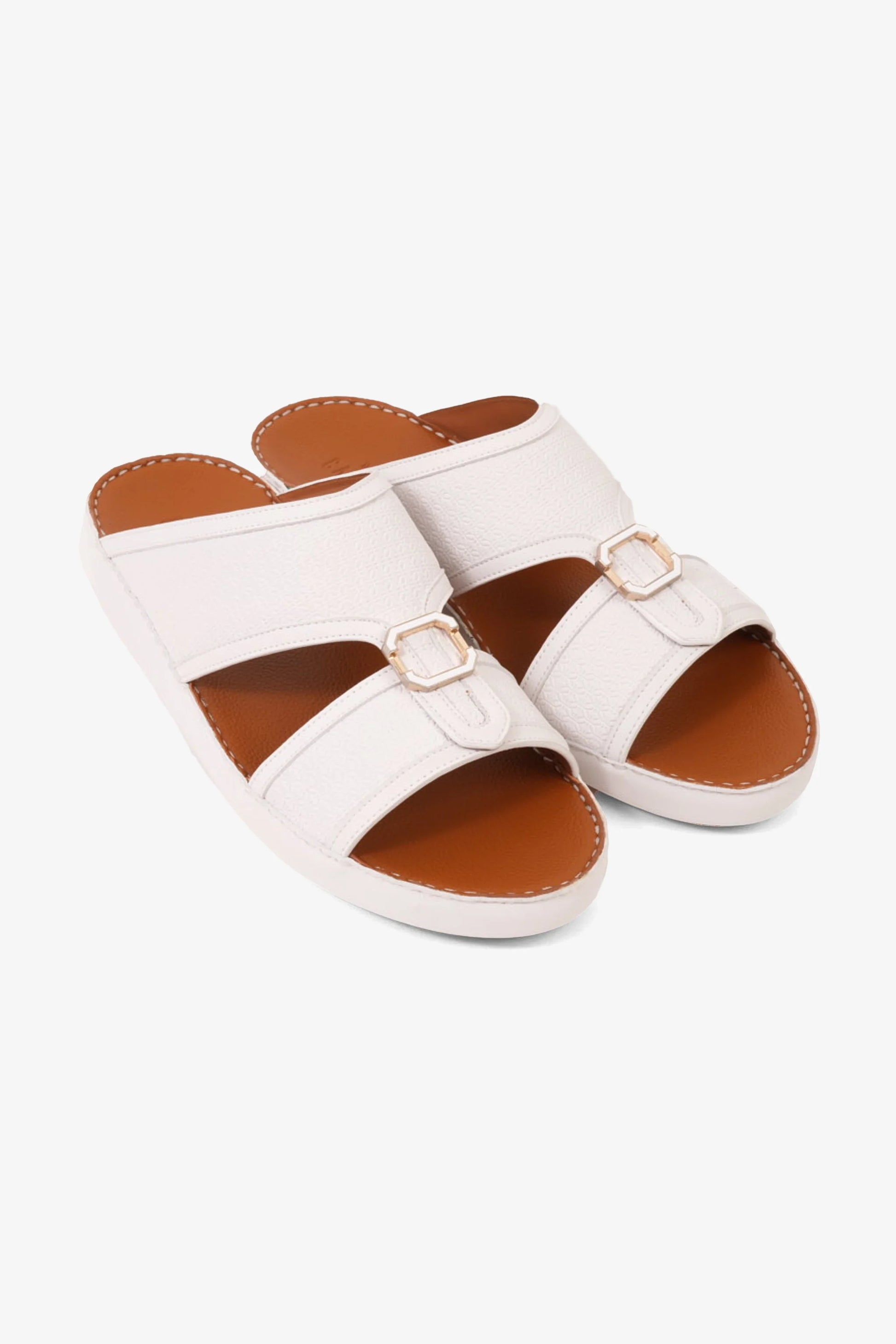 Cavalier Uomo Men's Premium Arabic Sandals White MSDCV1119