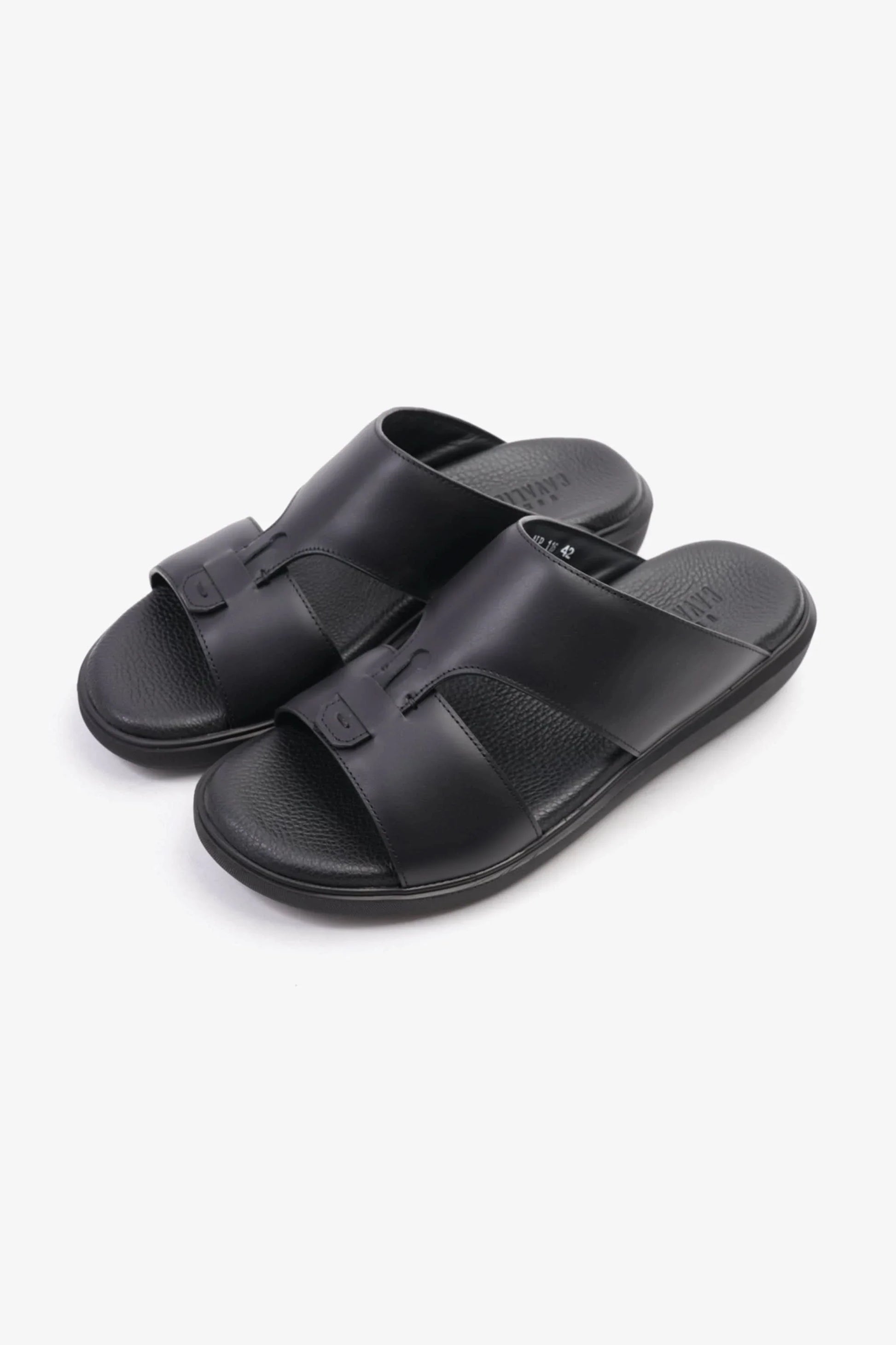 Cavalier Uomo Men's Comfortable Slip-On Sandals Black MSDCVALP116