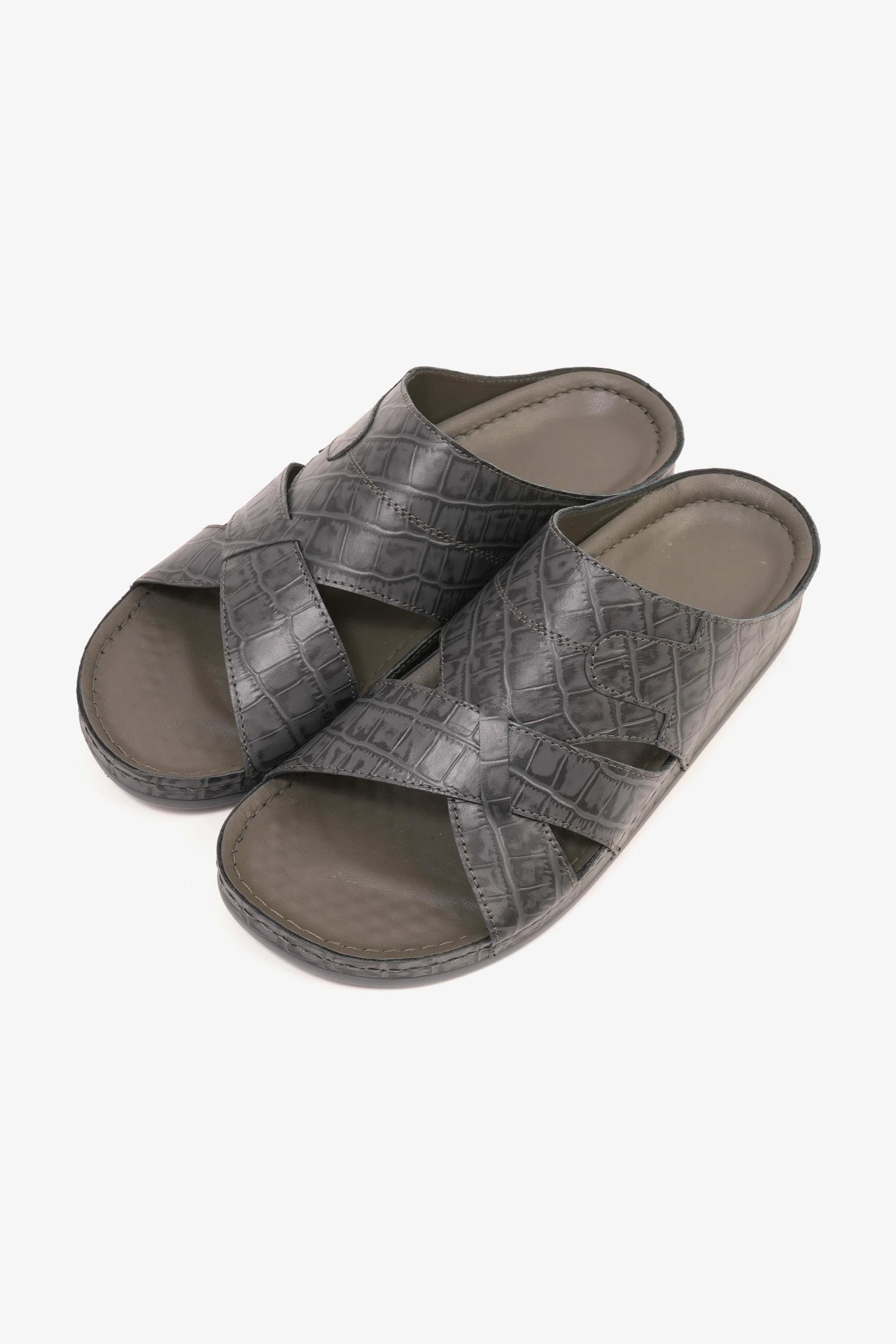 Comfort Plus Men's Cushioned Arabic Sandals Grey MSDCPAV03