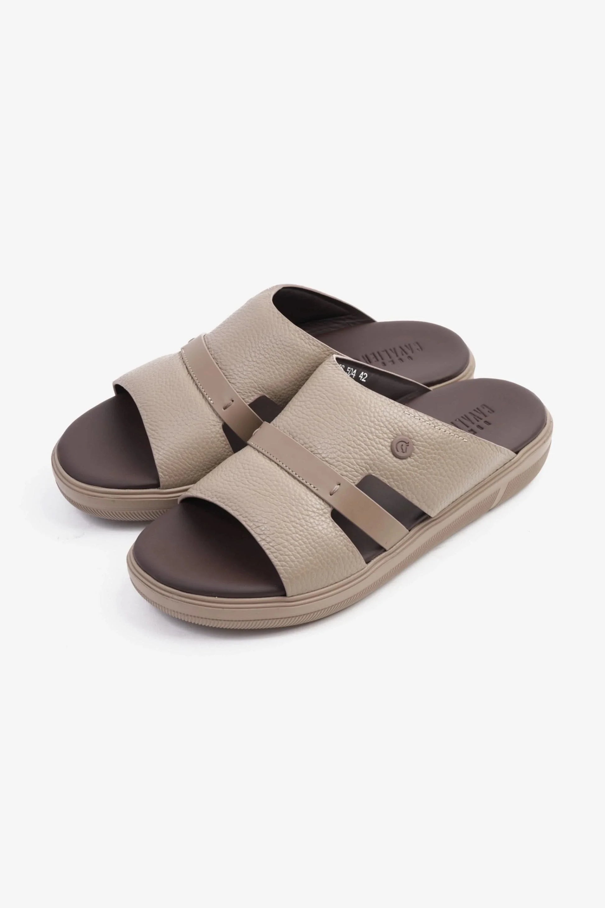 Cavalier Uomo Men's Arabic Genuine Leather Sandals Beige MSDCVJS504