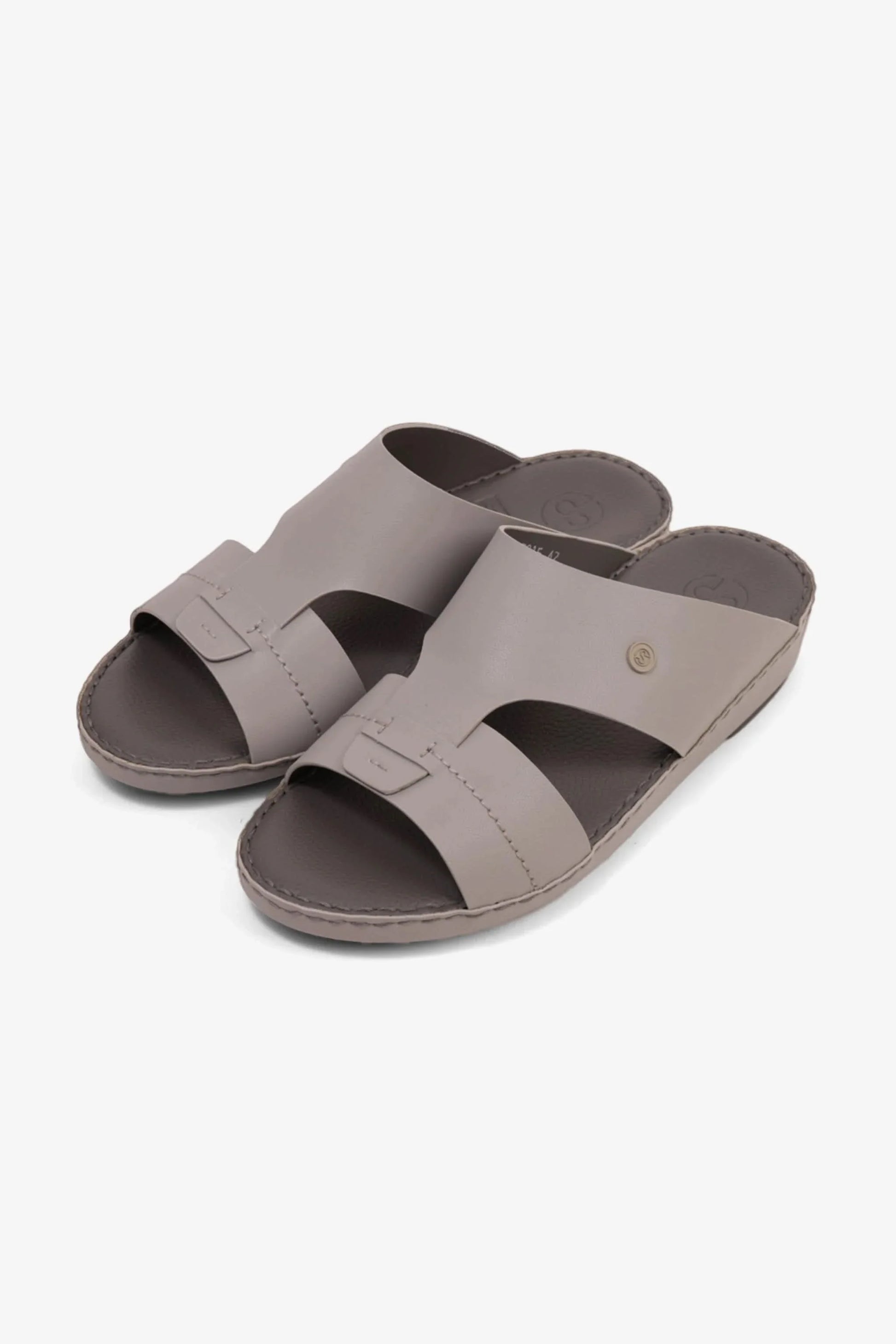 Comfort Plus Men's Matte Modern Leather Sandals Light Grey MSDCP7015