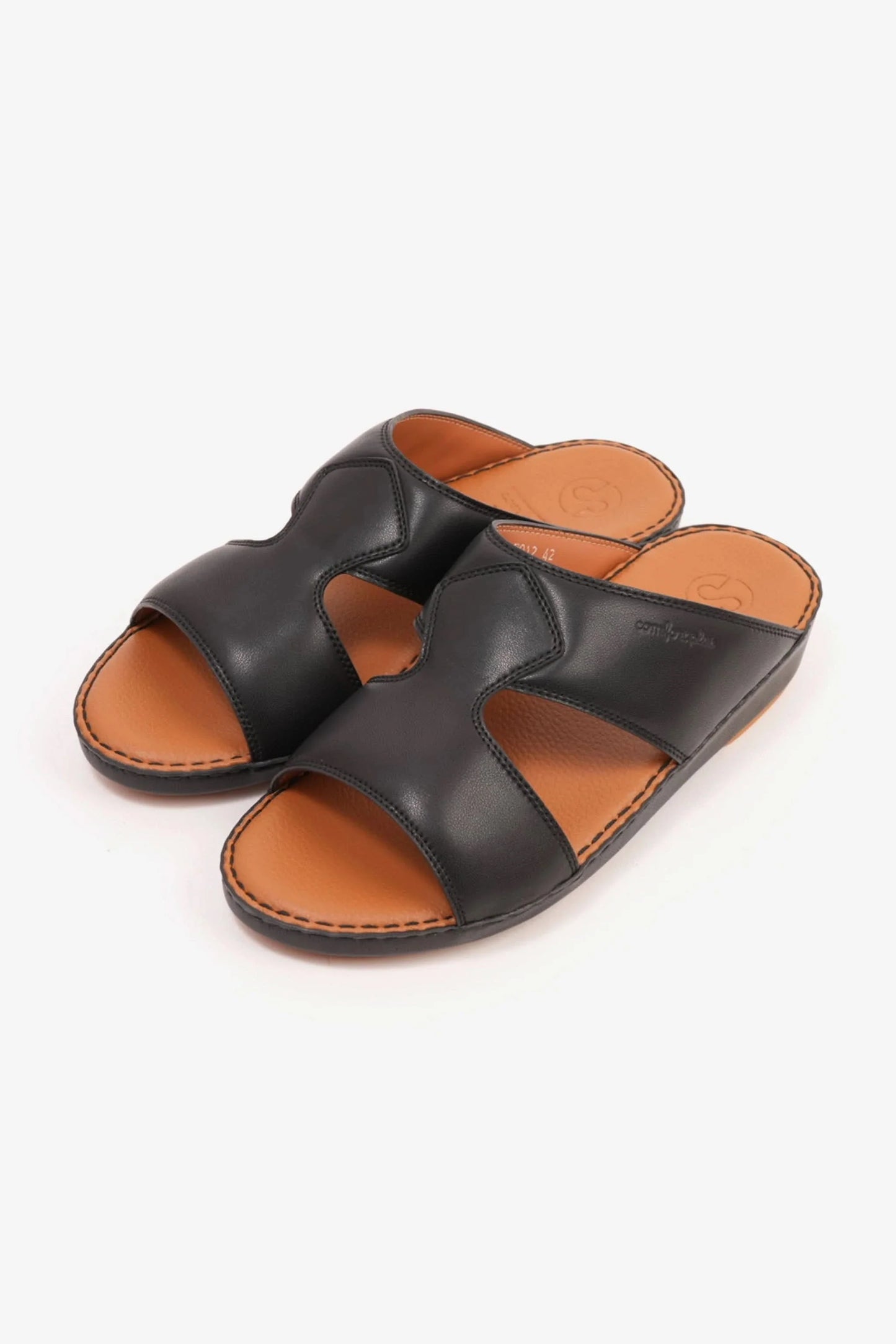 Comfort Plus Men's Luxurious Leather Sandals Black MSDCP7012