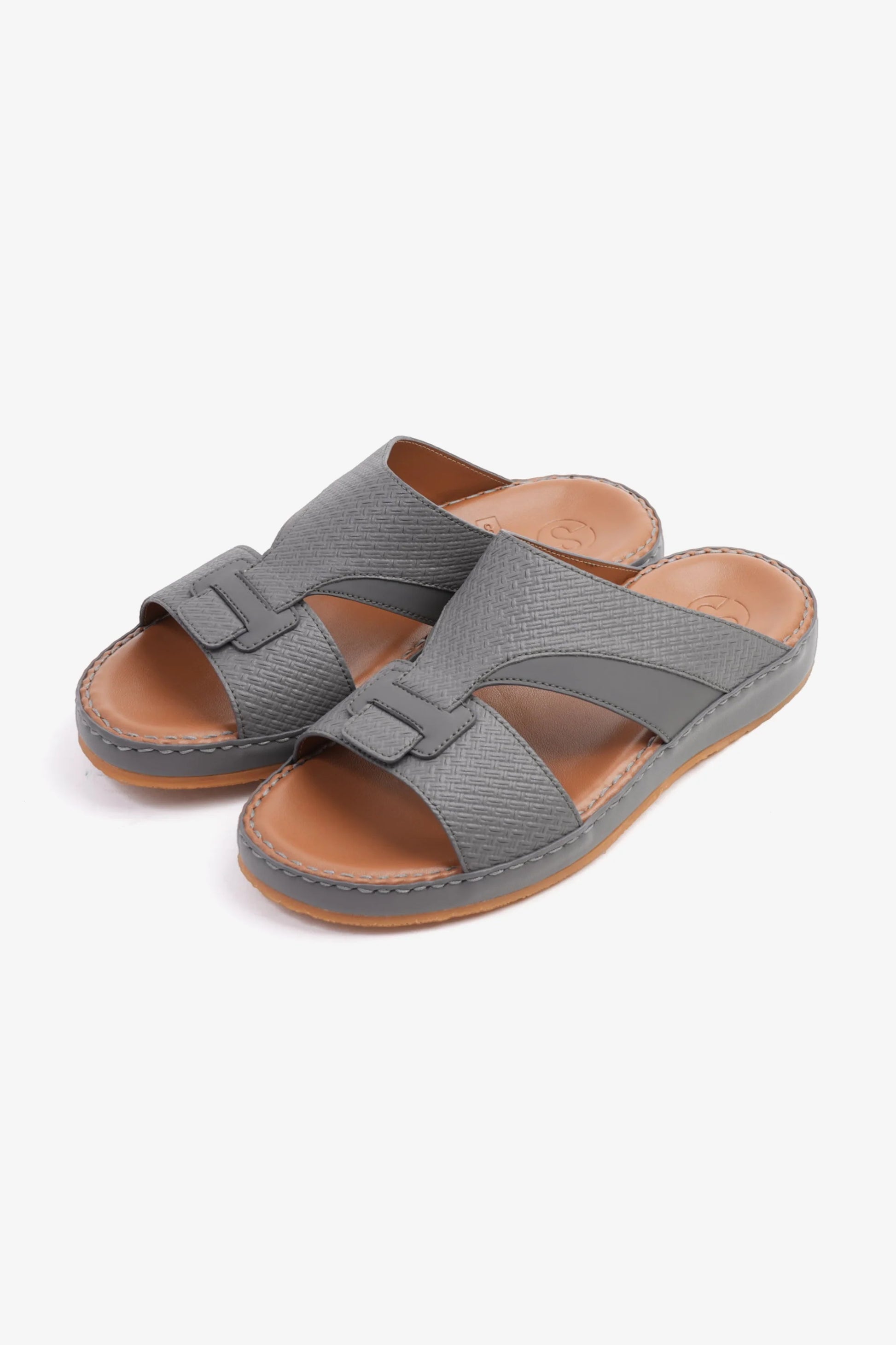 Comfort Plus Men's Genuine Leather Sandals Dark Grey MSDCP3006