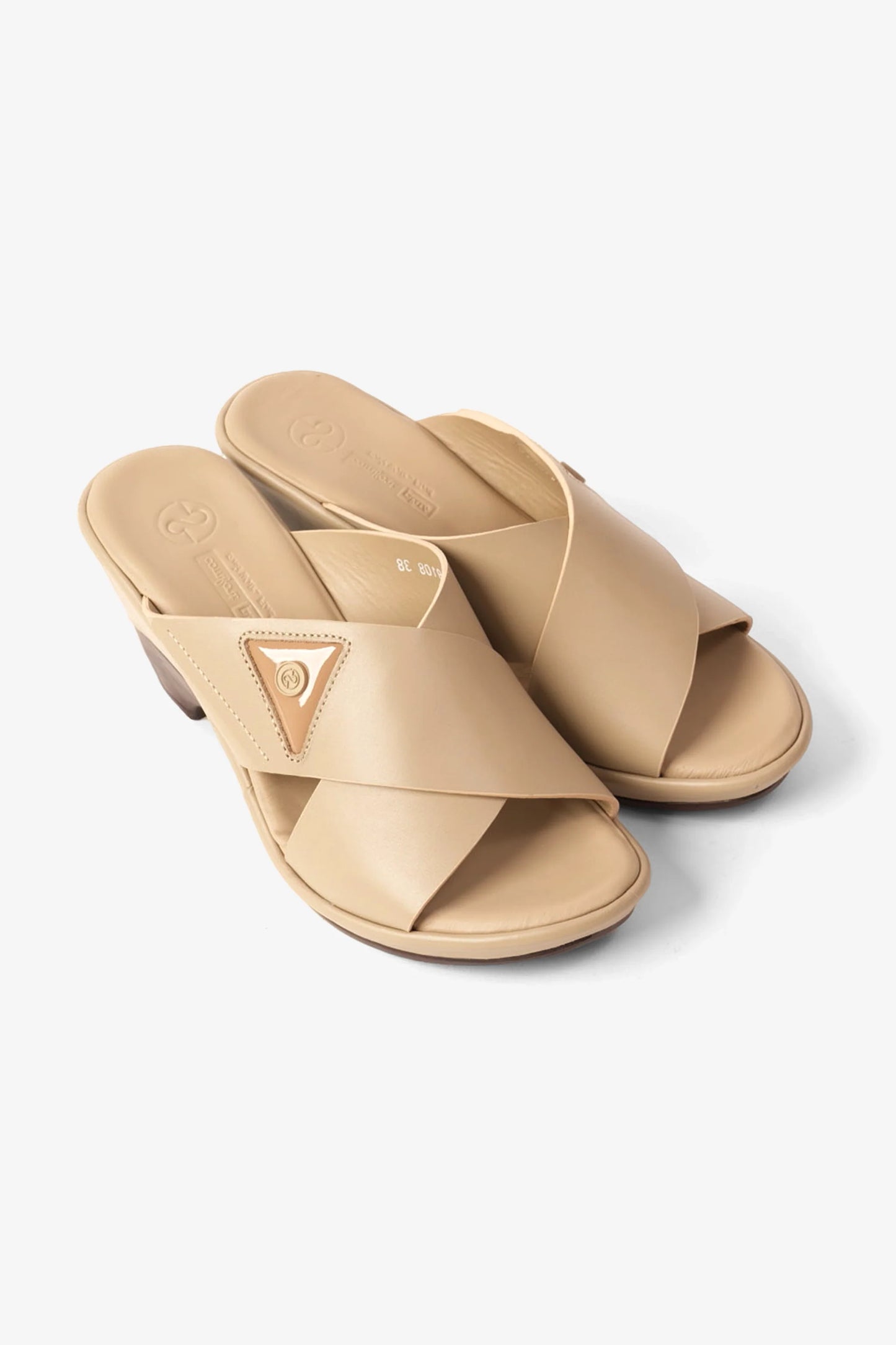 Comfort Plus Women's Cross-Strap Slide Sandals Beige LSDCP9108