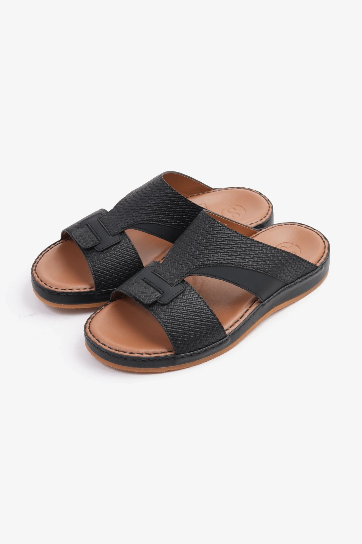 Comfort Plus Men's Genuine Leather Sandals Black CP3006