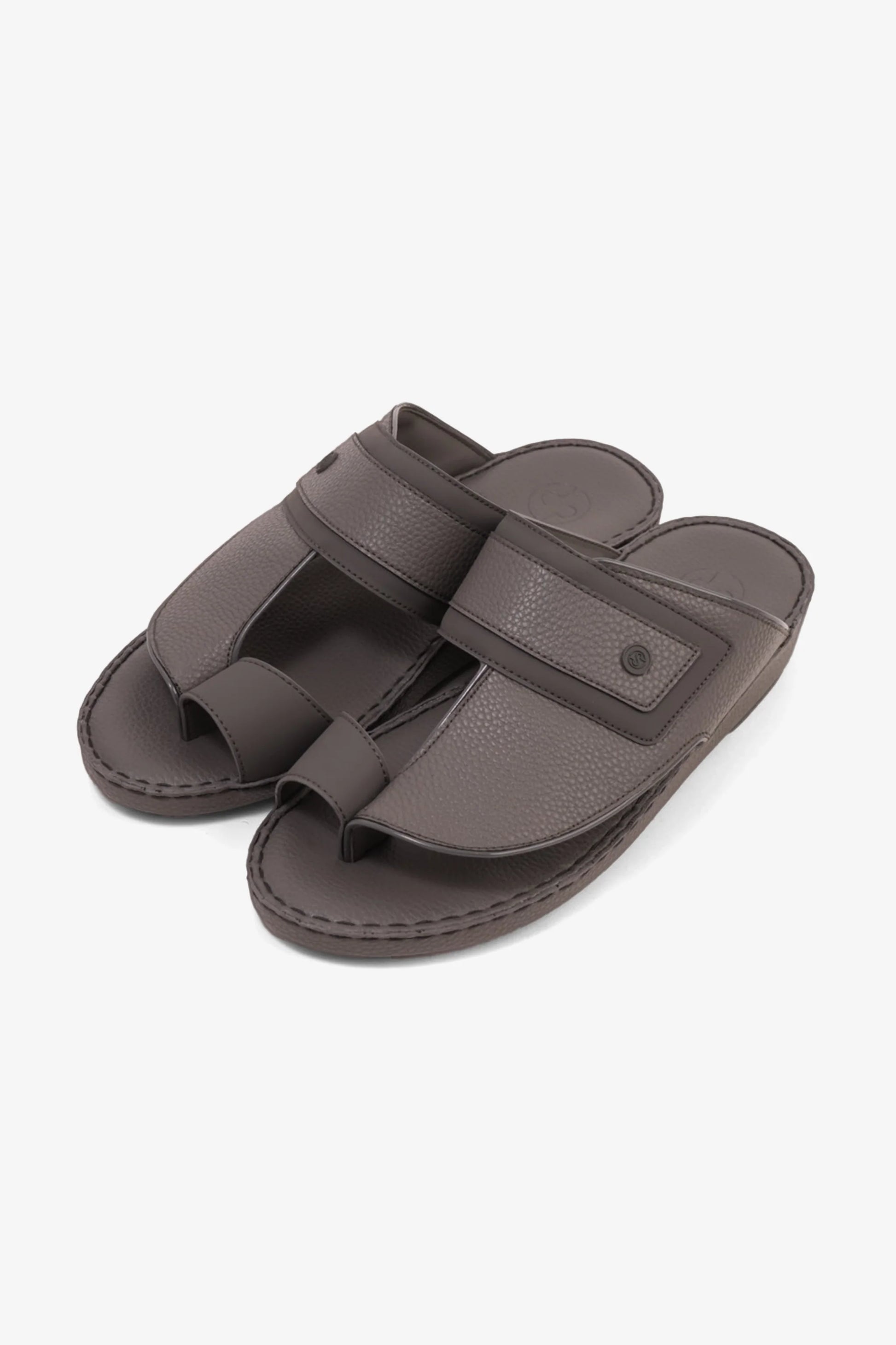 Comfort Plus Men's Textured Leather Sandals Grey MSDCP8011