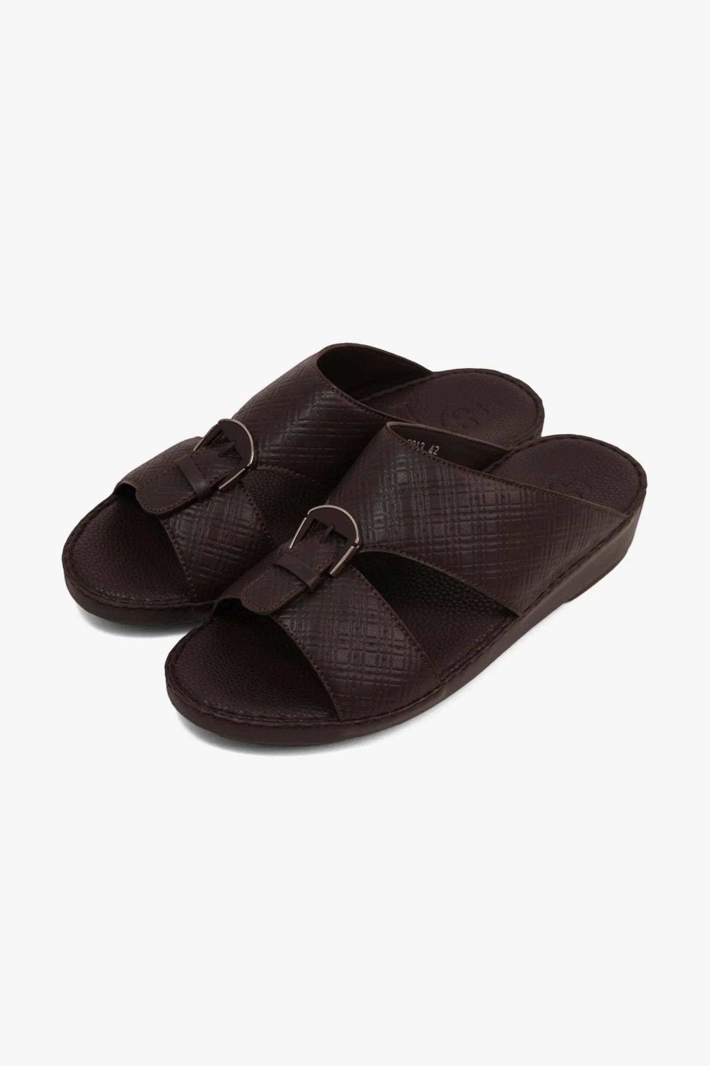 Comfort Plus Men's Cushioned Leather Arabic Sandals Brown MSDCP7013