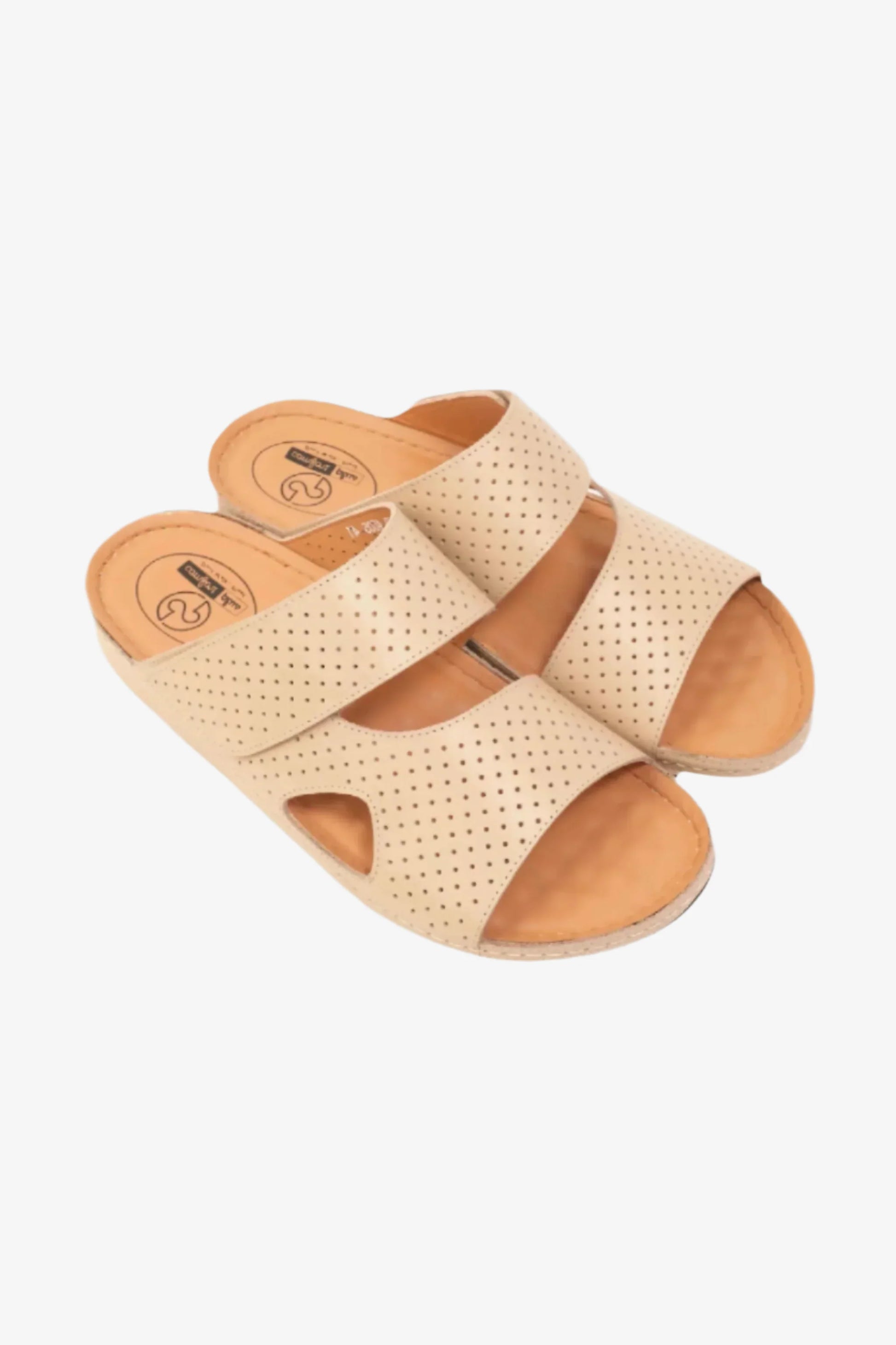 Comfort Plus Men's Al Waha Textured Arabic Sandals Beige MSDCP4005