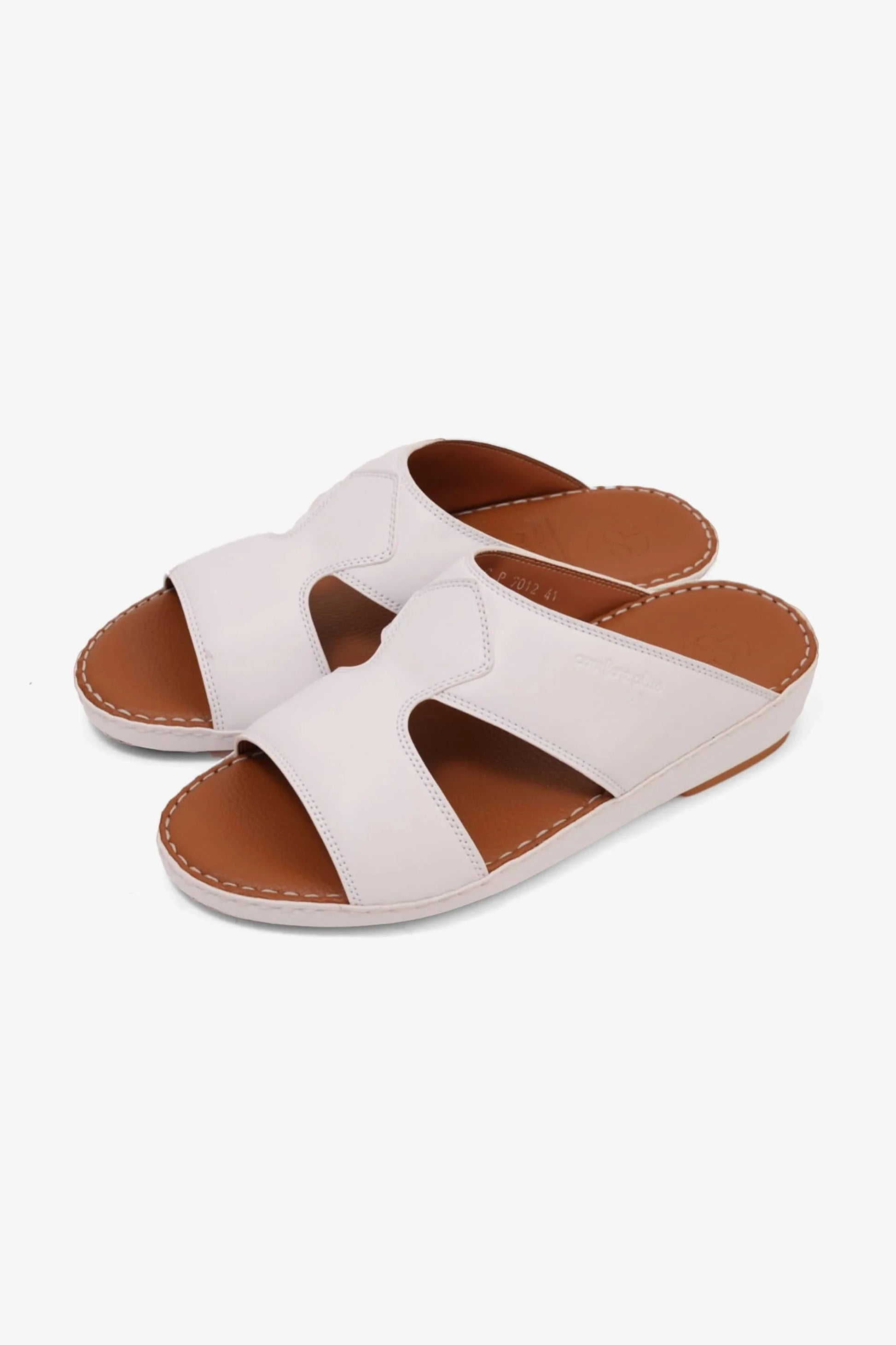 Comfort Plus Men's Luxurious Leather Sandals White MSDCP7012