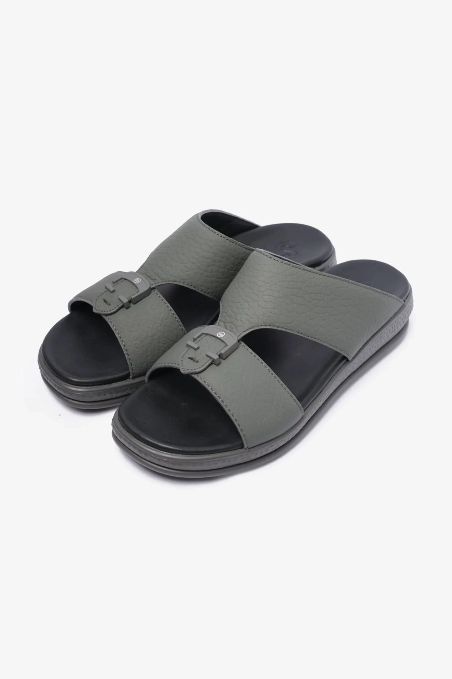 Comfort Plus Men's Stylish Trim Leather Sandals Grey MSDCPD103