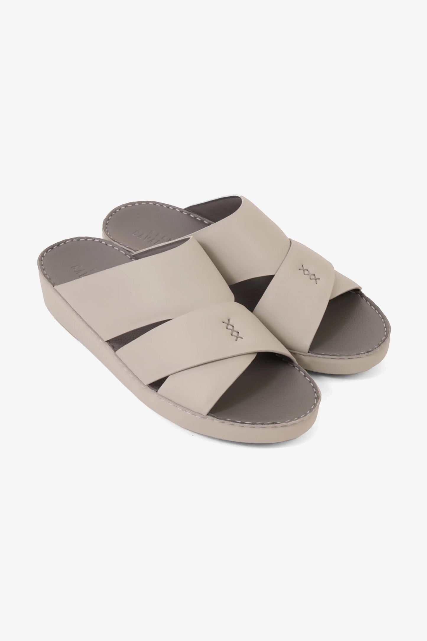 Cavalier Uomo Men's Elite Leather Arabic Sandals Light Grey MSDCV1120