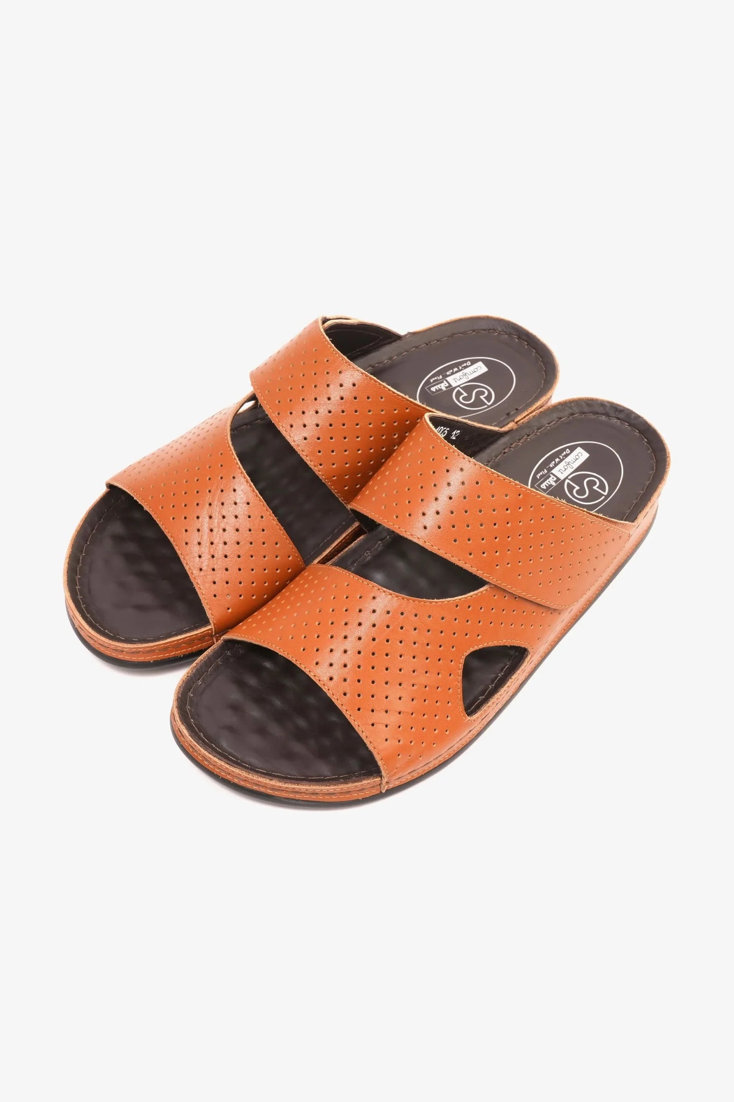 Comfort Plus Men's Al Waha Textured Arabic Sandals Tan MSDCP4005