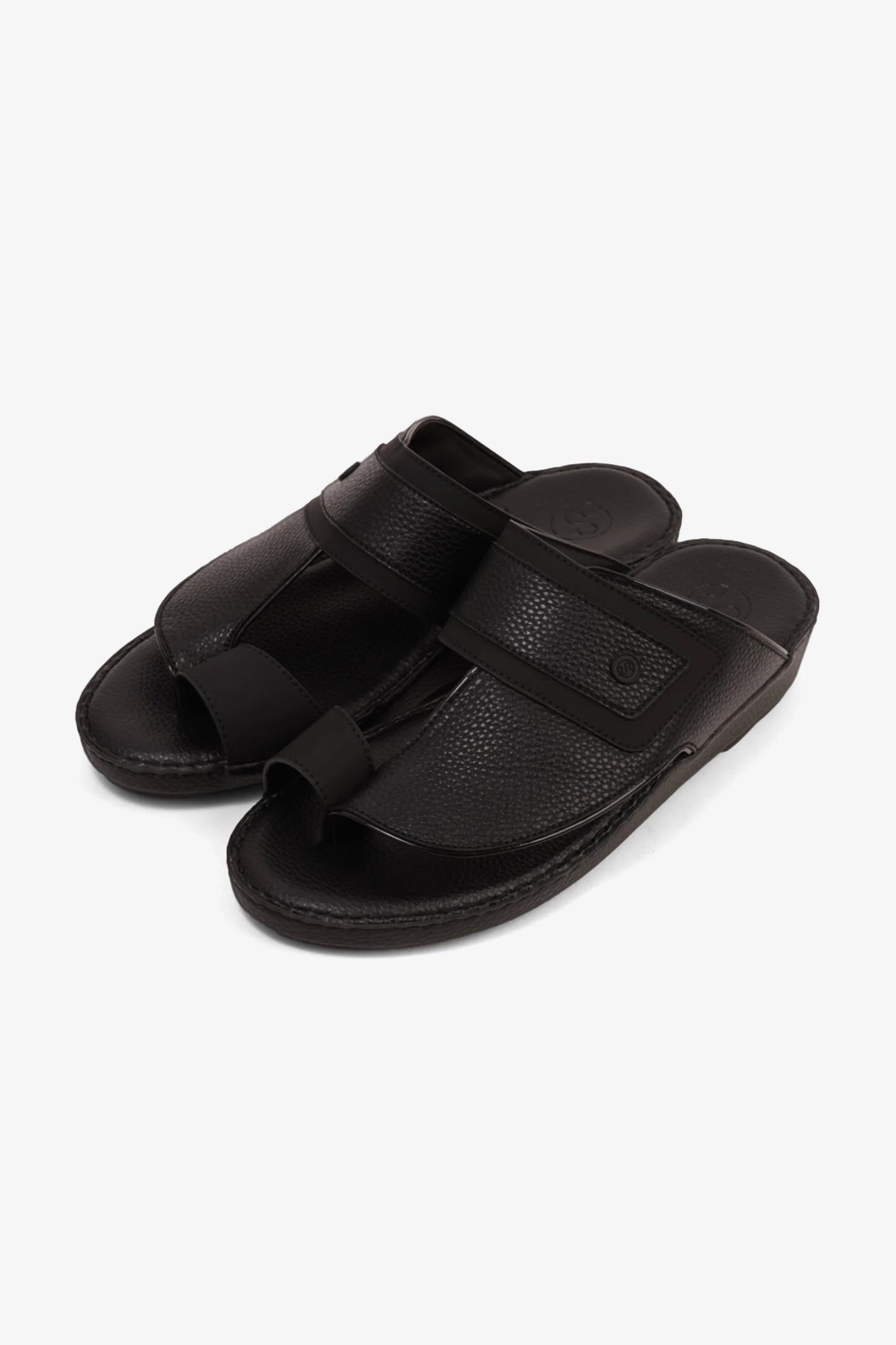 Comfort Plus Men's Footbed Leather Arabic Sandals Black MSDCP8011