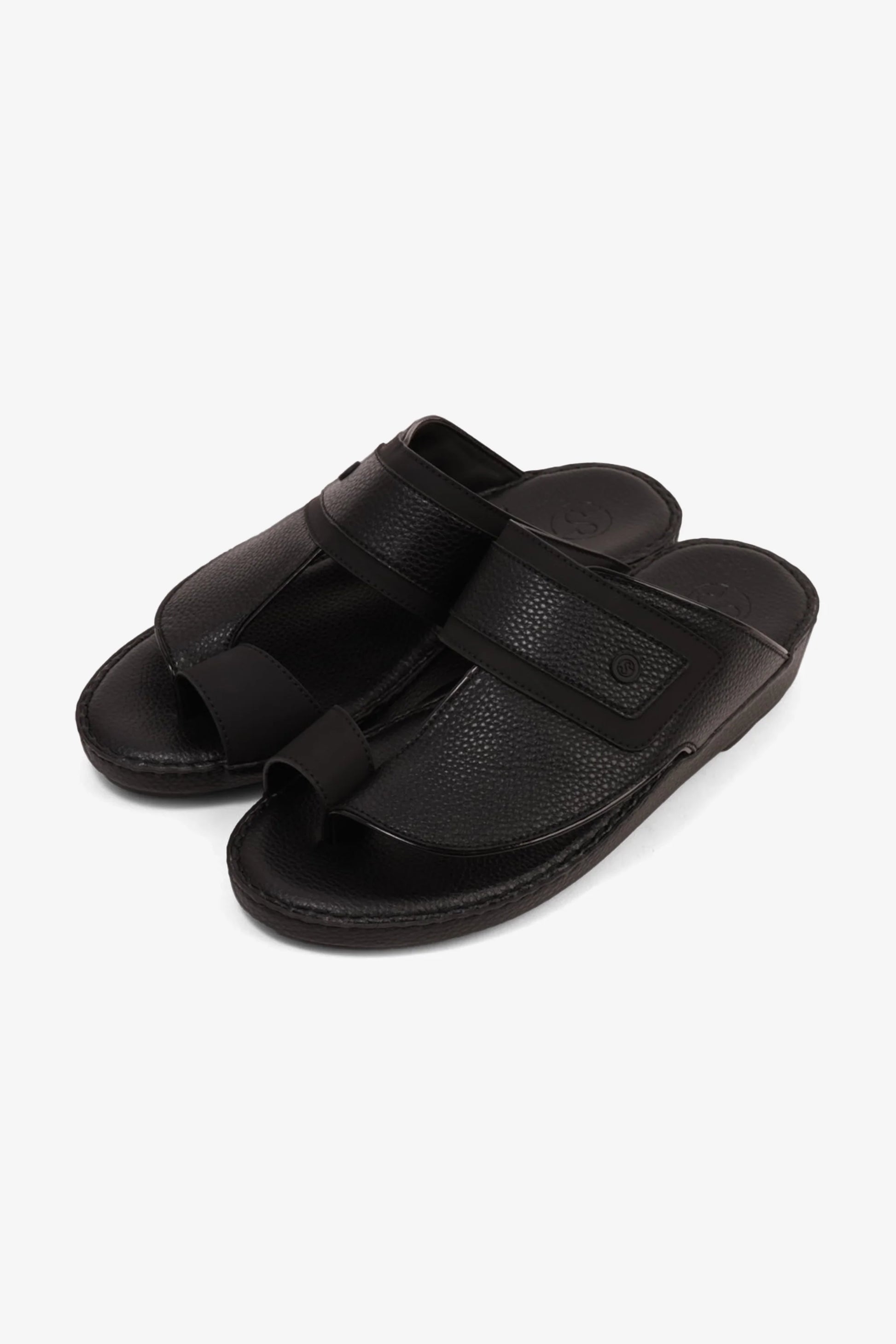Comfort Plus Men's Footbed Leather Arabic Sandals Black MSDCP8011