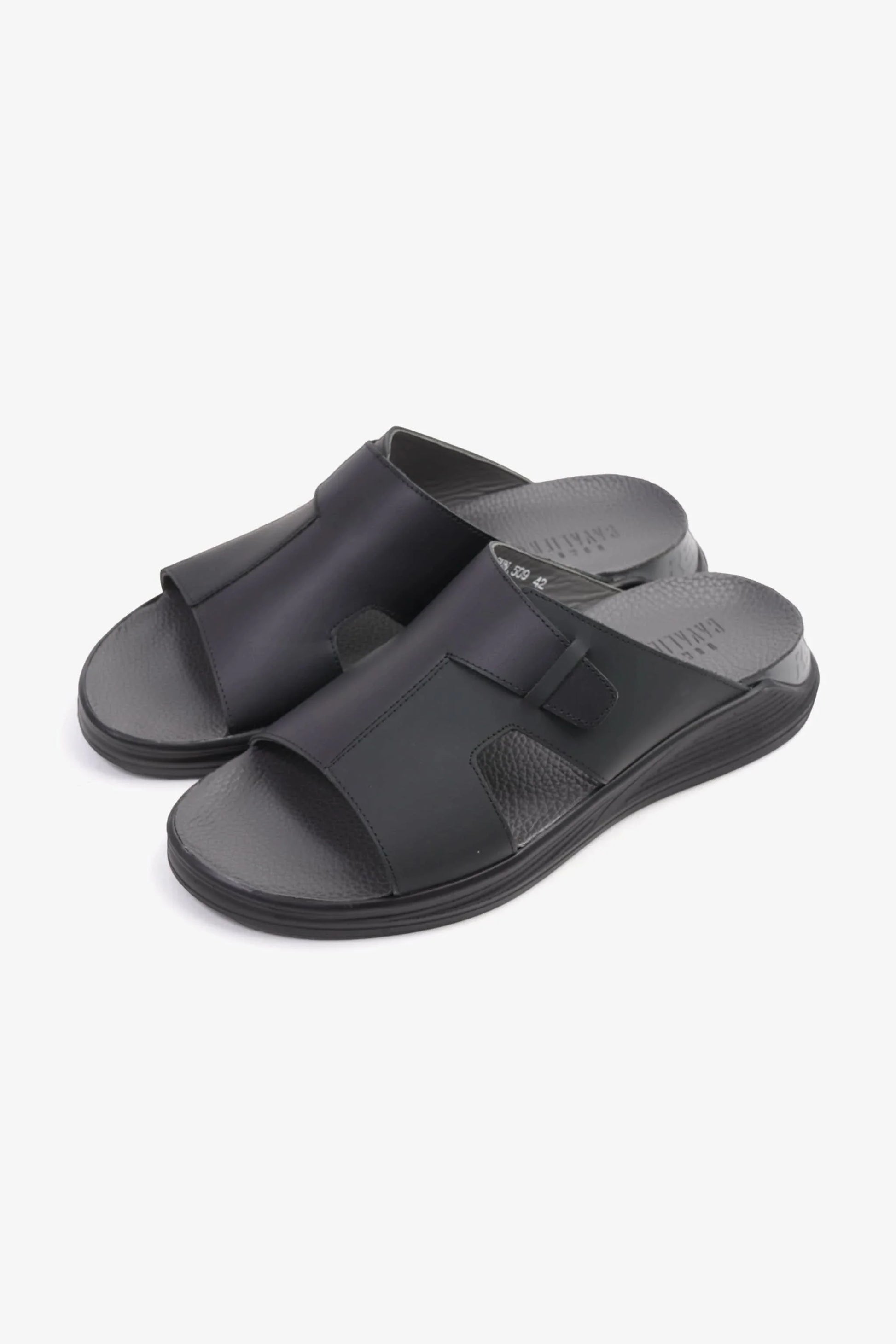 Cavalier Uomo Men's Arabic Buckle Straps Sandals Black MSDCVSUN509