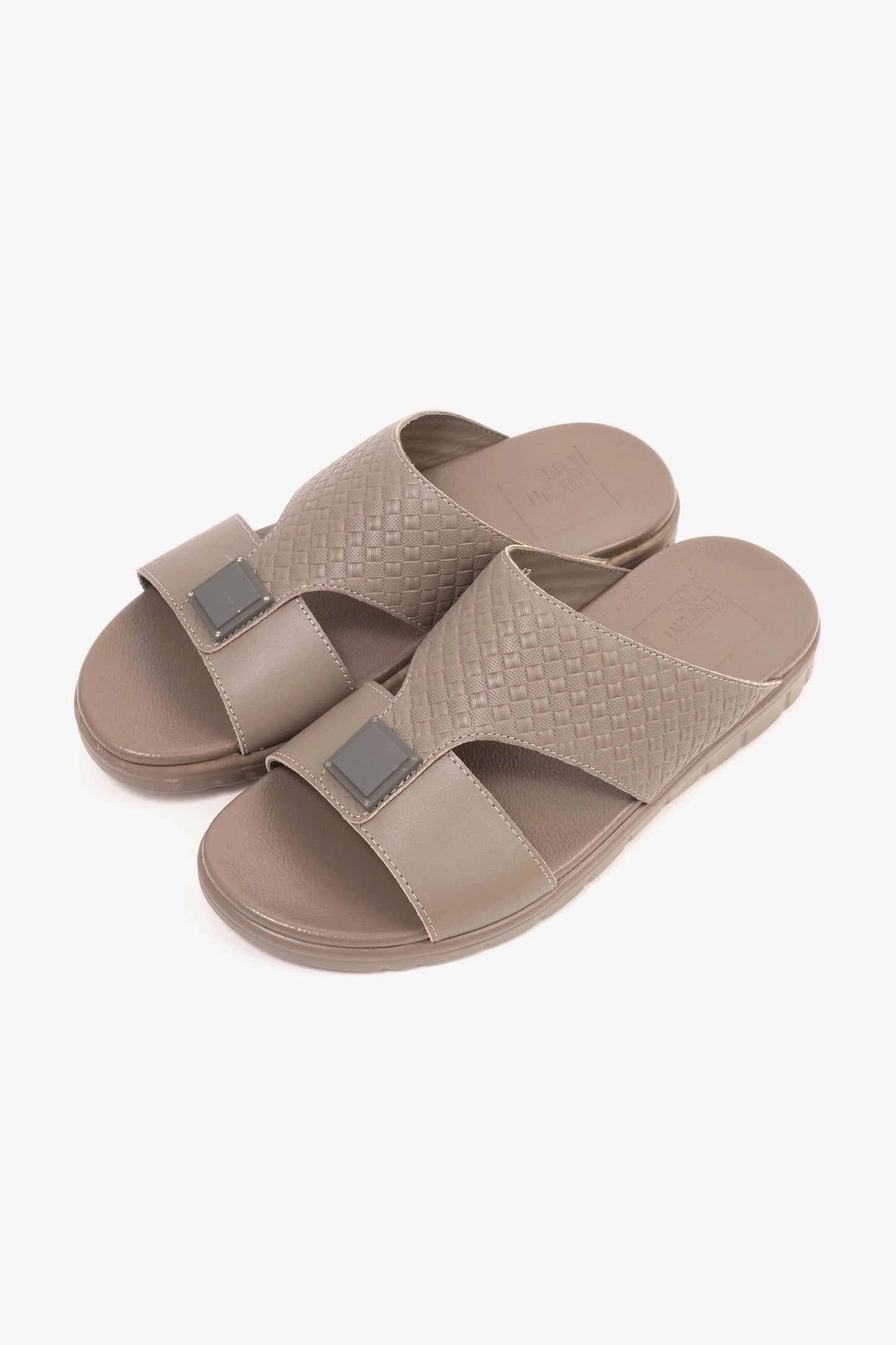 Comfort Plus Men's Embossed Leather Arabic Sandals Stone MSDCP201