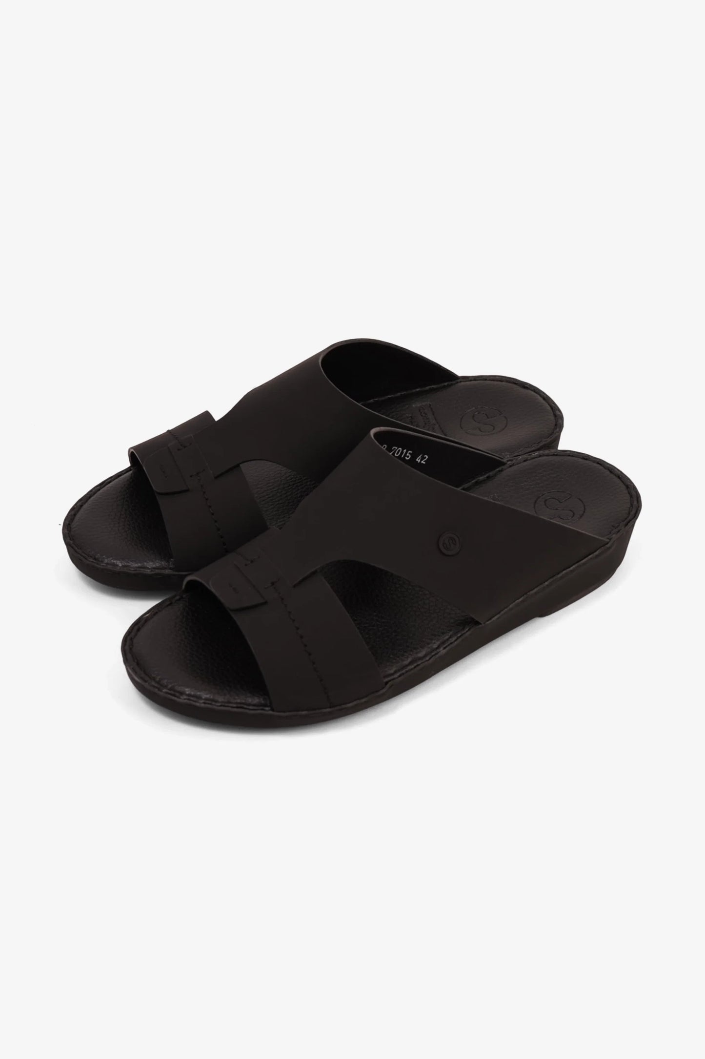 Comfort Plus Men's Matte Modern Leather Sandals Black MSDCP7015