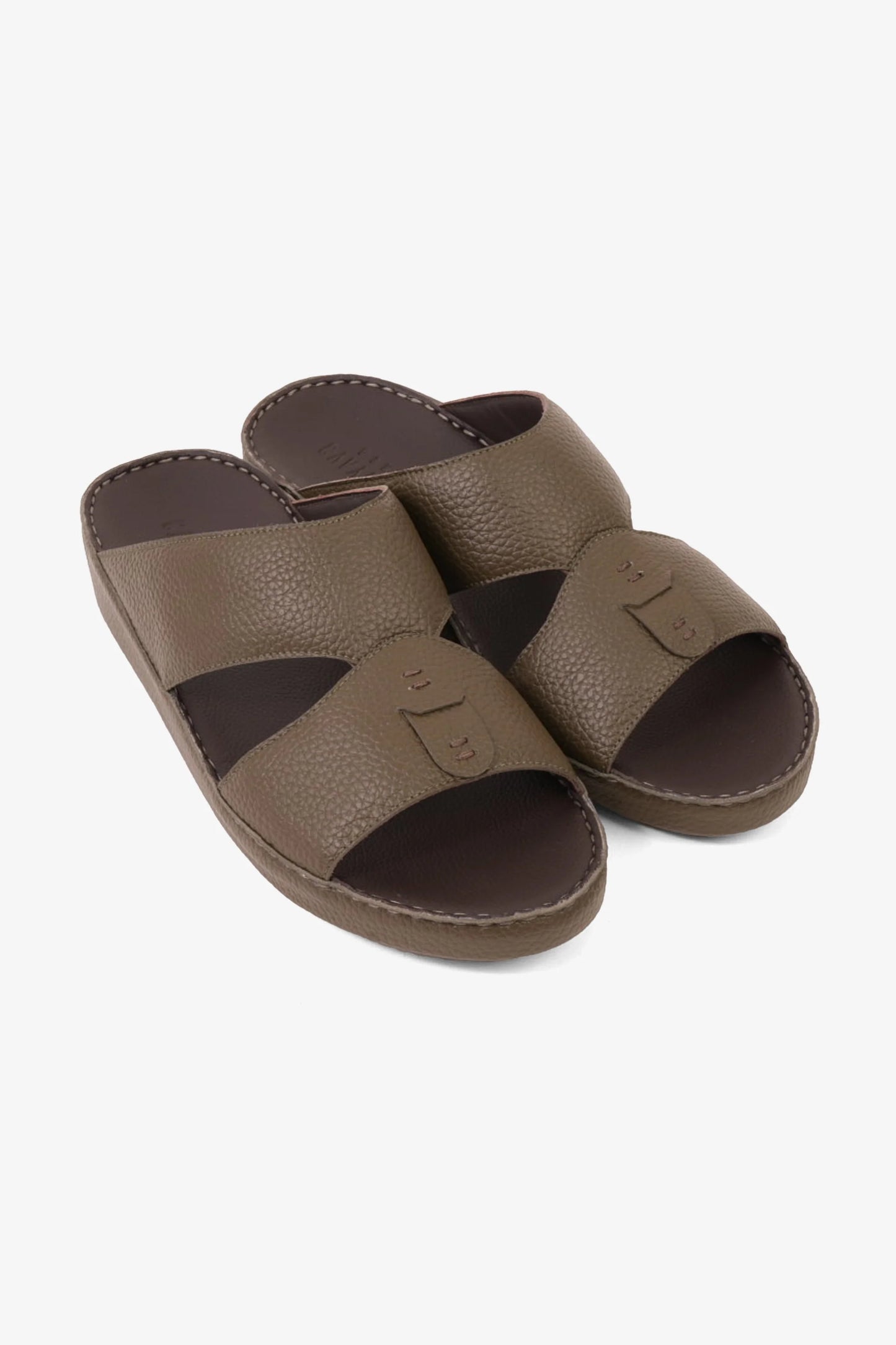 Cavalier Uomo Men's Elite Traditional Leather Arabic Sandals Olive MSDCV1117